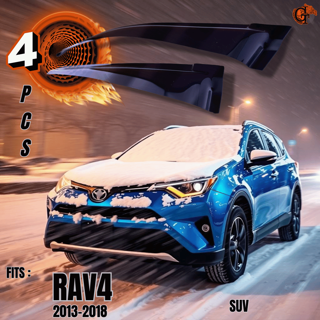 2-Toyota RAV4 2013-2018 Black Auto-Visor Rain Guard-Full