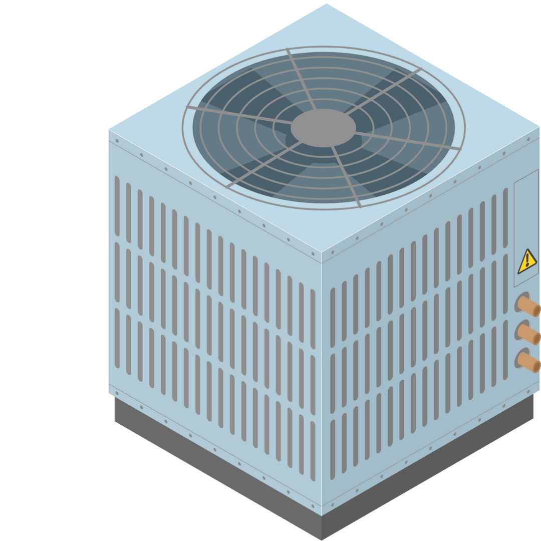 Illustration of an outdoor air conditioning unit