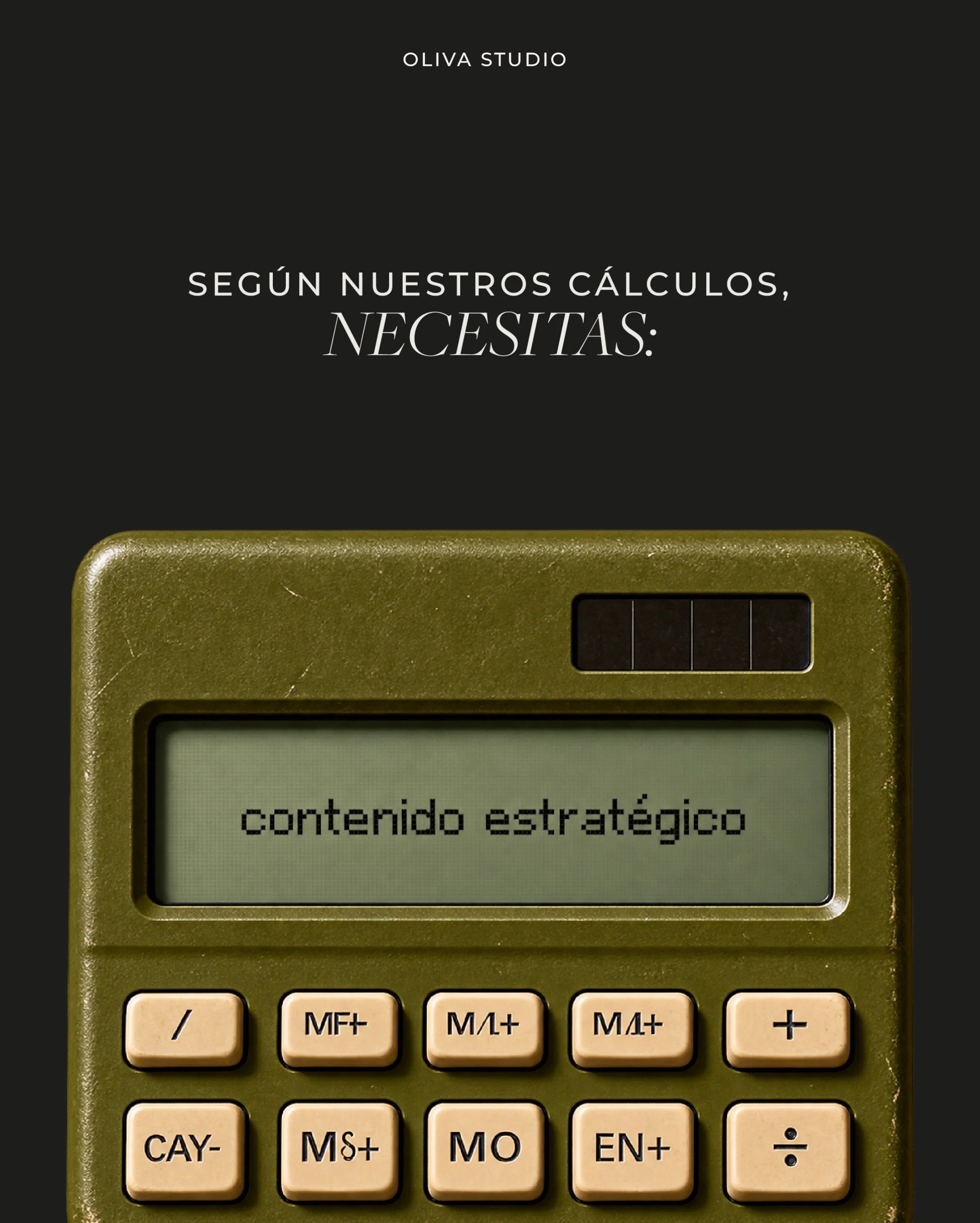 Seg&uacute;n nuestros c&aacute;lculos, publicar por publicar no es suficiente. 

Tu marca necesita contenido con intenci&oacute;n y estrategia. 

Y si, podemos encargarnos de eso. 

📩 hola@olivastudio.net 

#olivastudio #agenciacreativapanama #brand