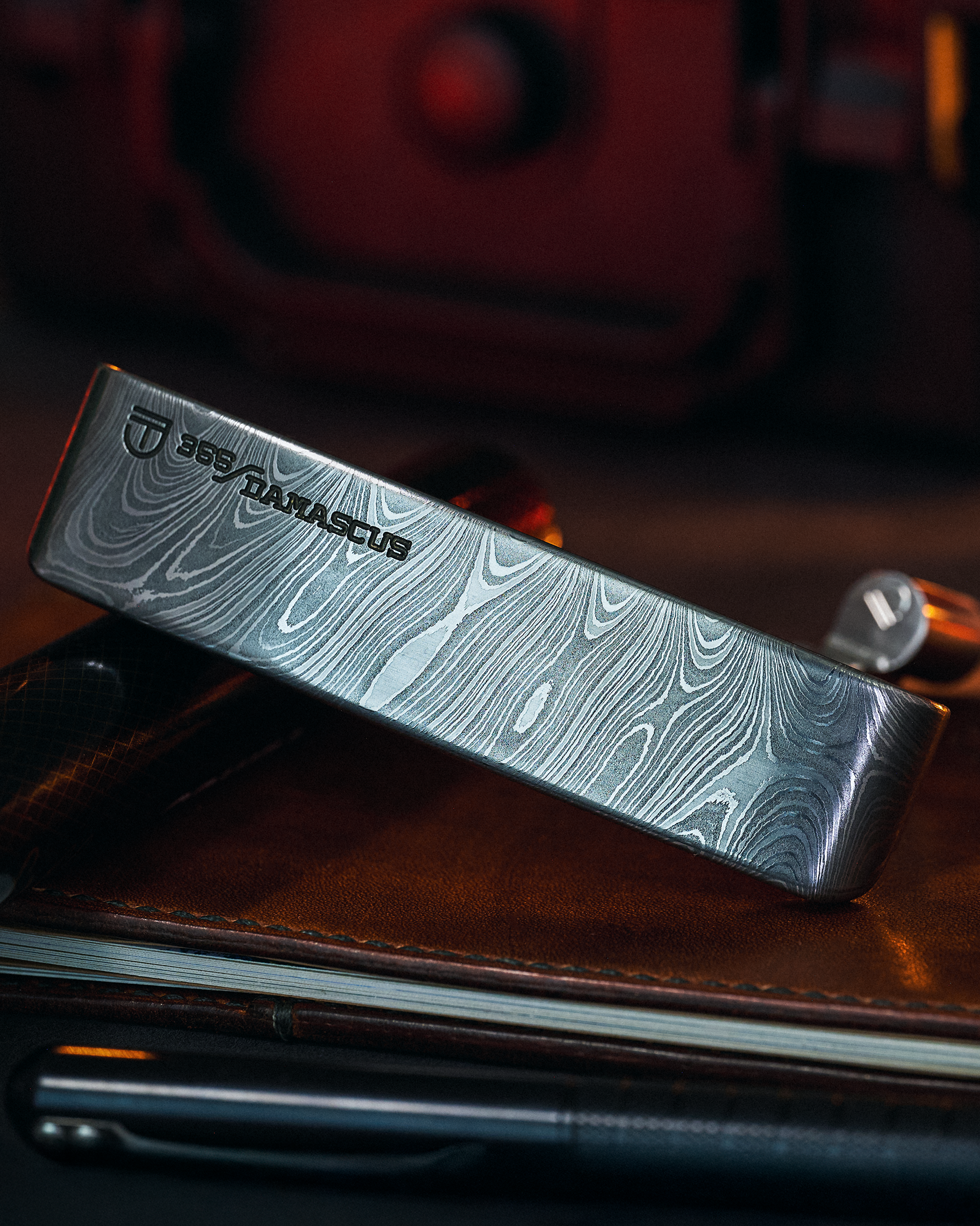 Legacy Golf Gennaro Milled Damascus steel blade putter custom crafted in Denver, Colorado by Jonathan Tenkely.
