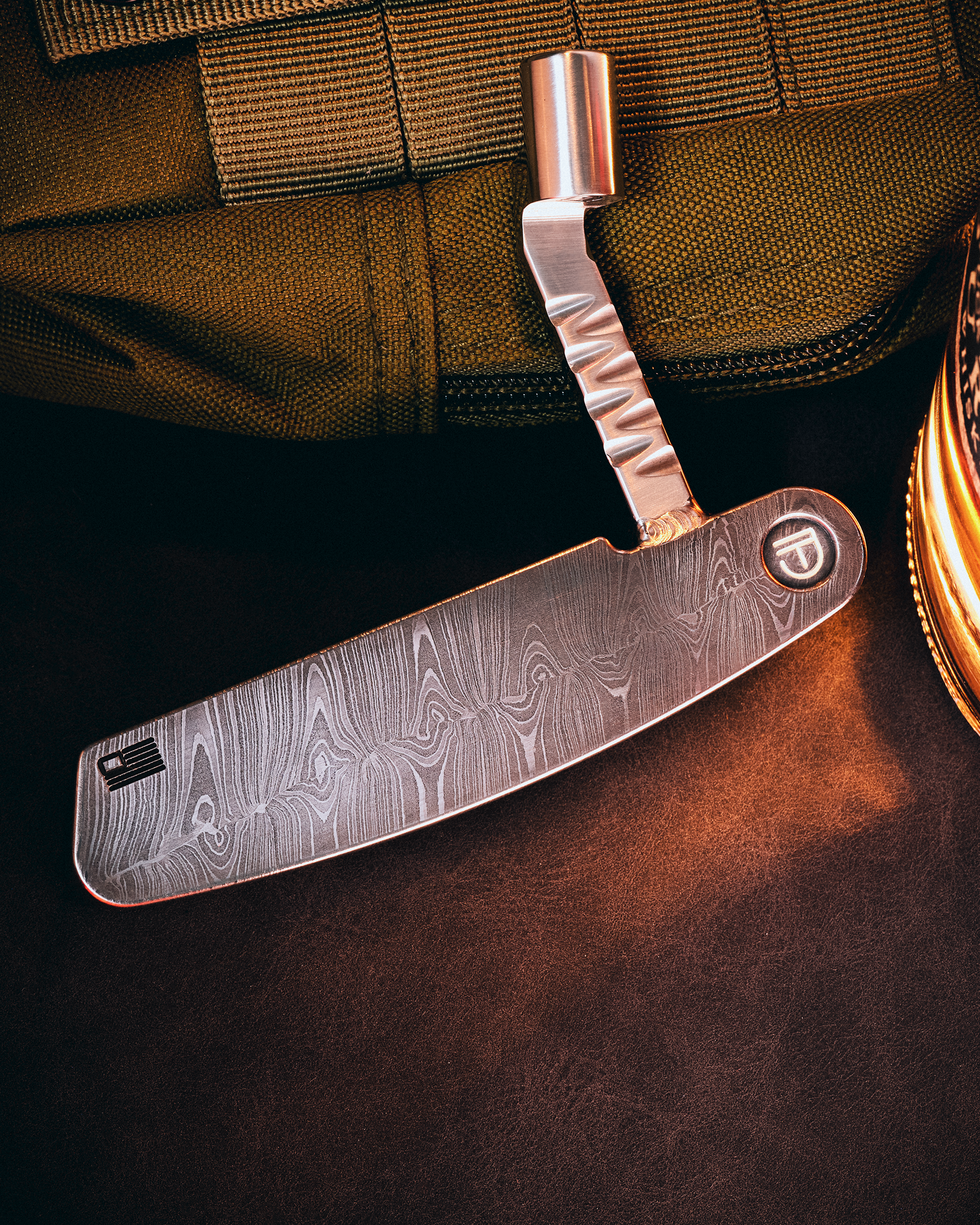 Legacy Golf Gennaro Milled Damascus steel blade putter custom crafted in Denver, Colorado by Jonathan Tenkely.