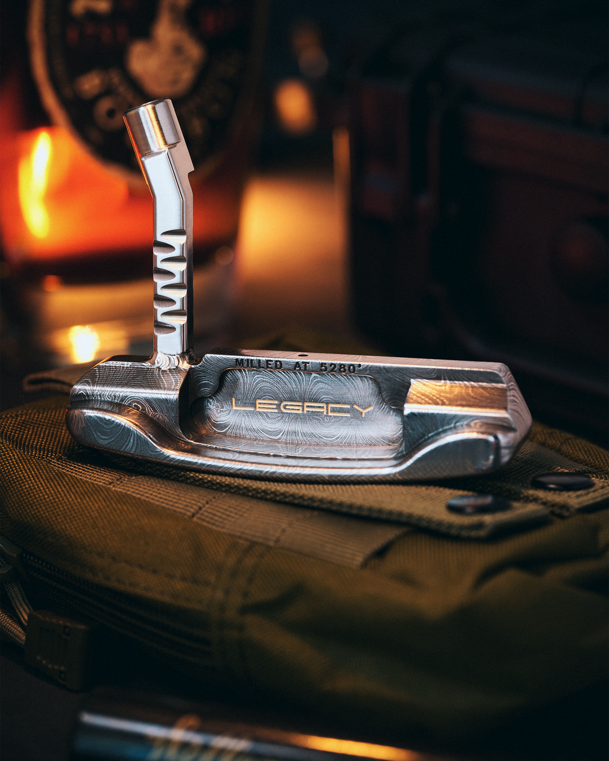 Legacy Golf Gennaro Milled Damascus steel blade putter custom crafted in Denver, Colorado by Jonathan Tenkely.