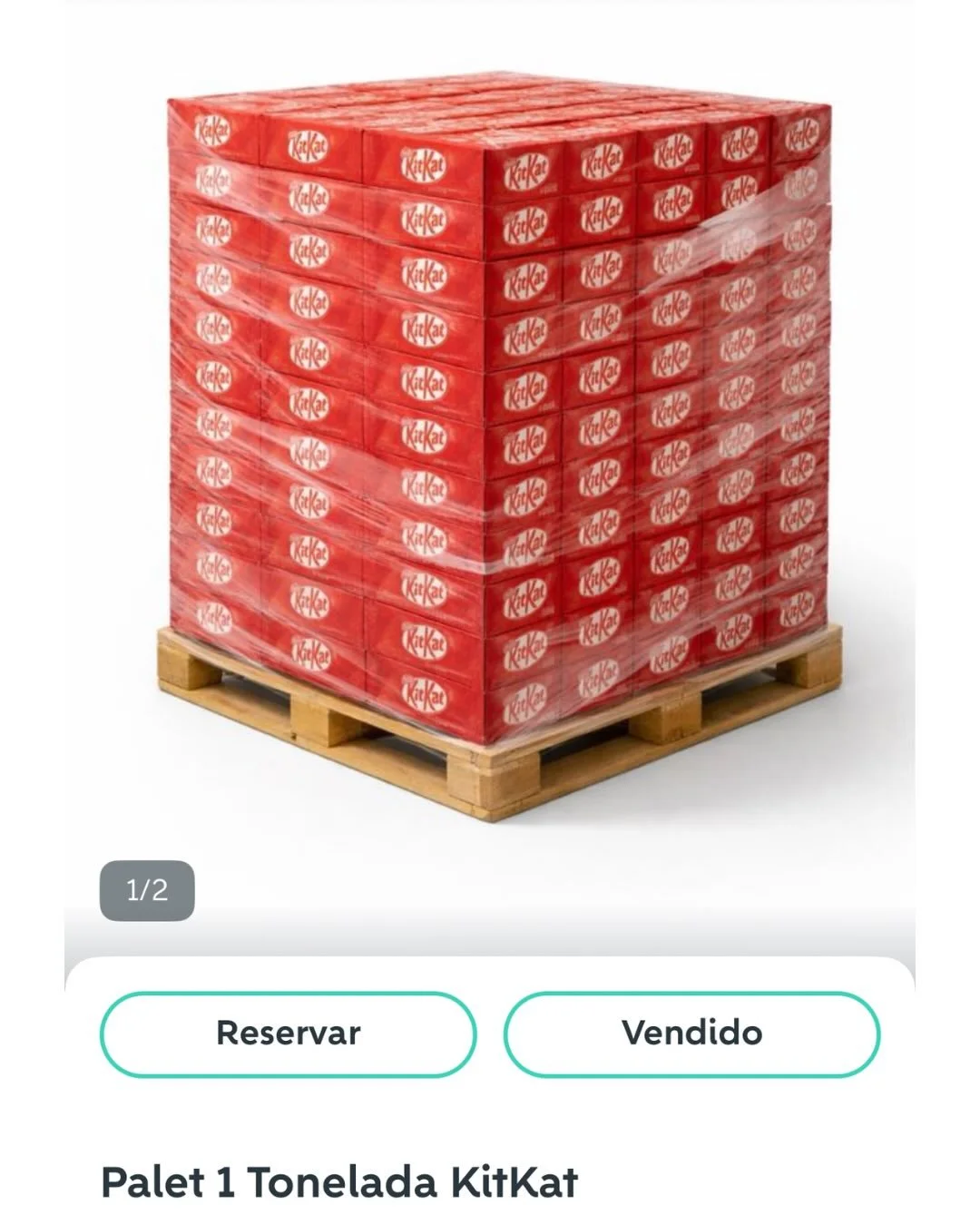 El pasado 29 de marzo, robaron 12 toneladas de @kitkat.

S&iacute;, pas&oacute; de verdad.

Mientras muchos lo comentaban,
nosotros decidimos hacer una prueba.

Publicamos esto en Wallapop:
&ldquo;Palet de 1 tonelada de KitKat&rdquo;.

No ten&iacute;