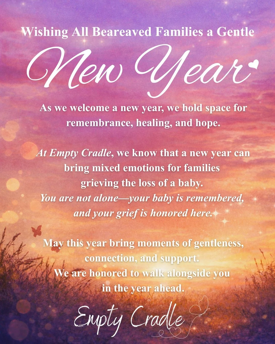 Wishing all bereaved families a gently New Year.