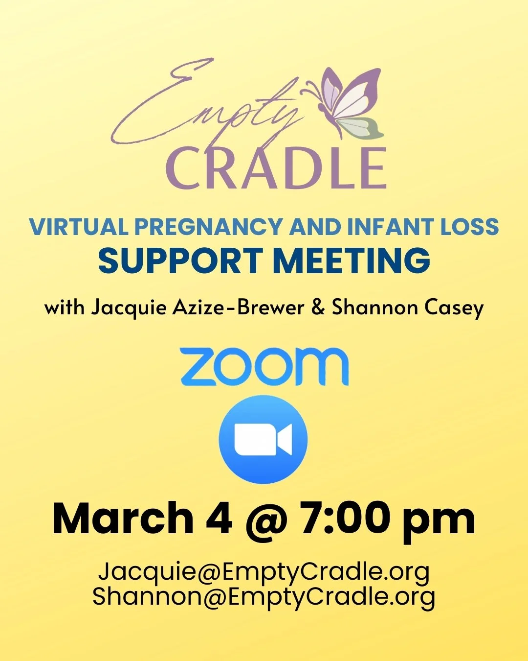 Join us this Wednesday, March 4 at 7:00 pm PT for a Virtual Support Meeting via Zoom. The meeting will be facilitated by Jacquie Azize-Brewer and Shannon Casey. #SupportMeetings
Meeting ID: 318 813 9720
The password will be posted in our private Face
