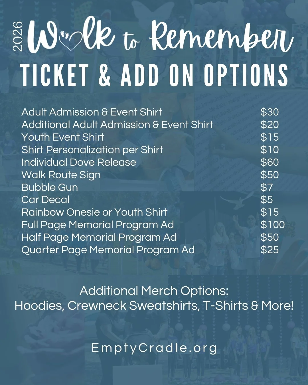 Join us on Bereaved Mother&rsquo;s Day, Sunday, May 3, 2026, for Empty Cradle&rsquo;s Walk to Remember&mdash;a heartfelt day of remembrance honoring babies gone too soon. This meaningful event brings families and the community together to offer suppo