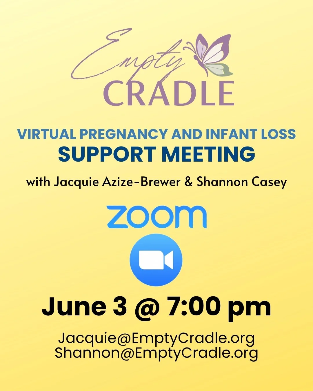 Join us this Wednesday, June 3 at 7:00 pm PT for a Virtual Support Meeting via Zoom. The meeting will be facilitated by Jacquie Azize-Brewer and Shannon Casey. #SupportMeetings
Meeting ID: 318 813 9720
The password will be posted in our private Faceb