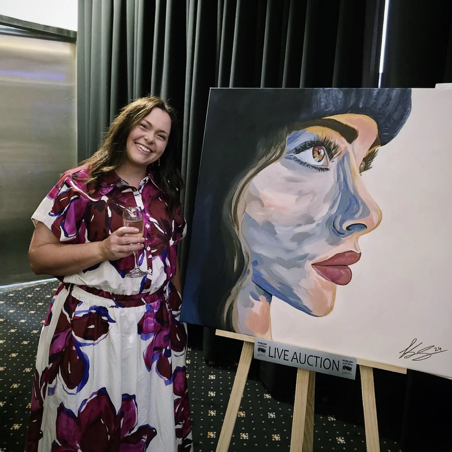 Had the please of attending the @terrycampesefoundation ball last night! Was such a pleasure to donate this painting and have her auctioned off to raise some money for a fantastic cause. 

#art #canberraartist #artist