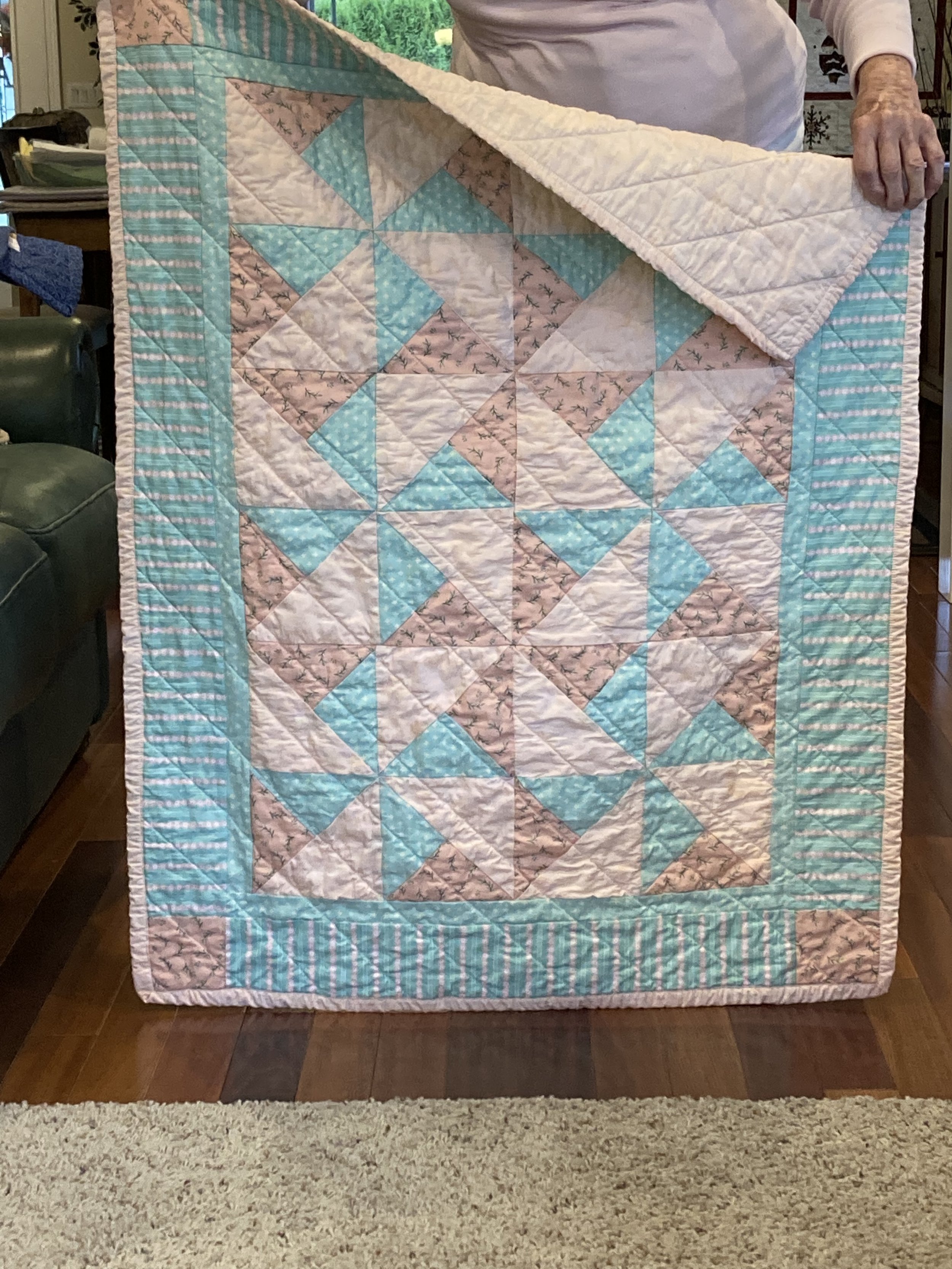 Peach and Mint 44" x 46"