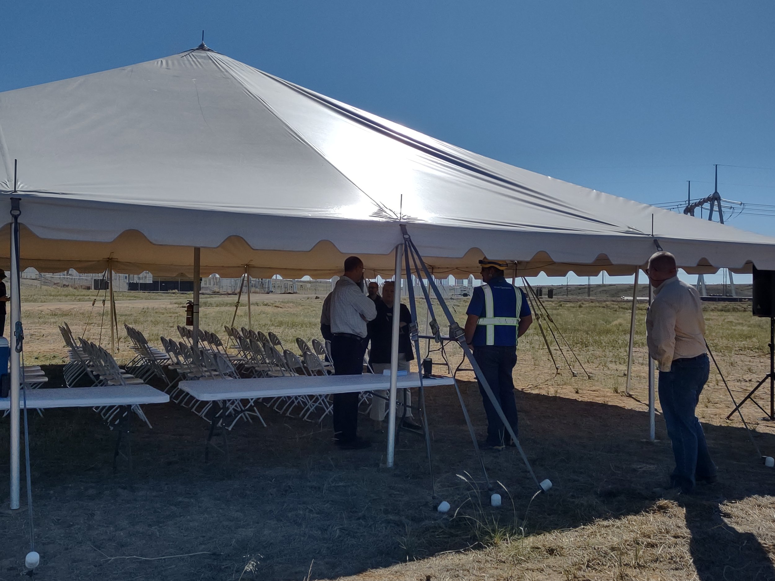 Power Station Dedication Ceremony, In a tent in open field near Green River (no services on location such as power)