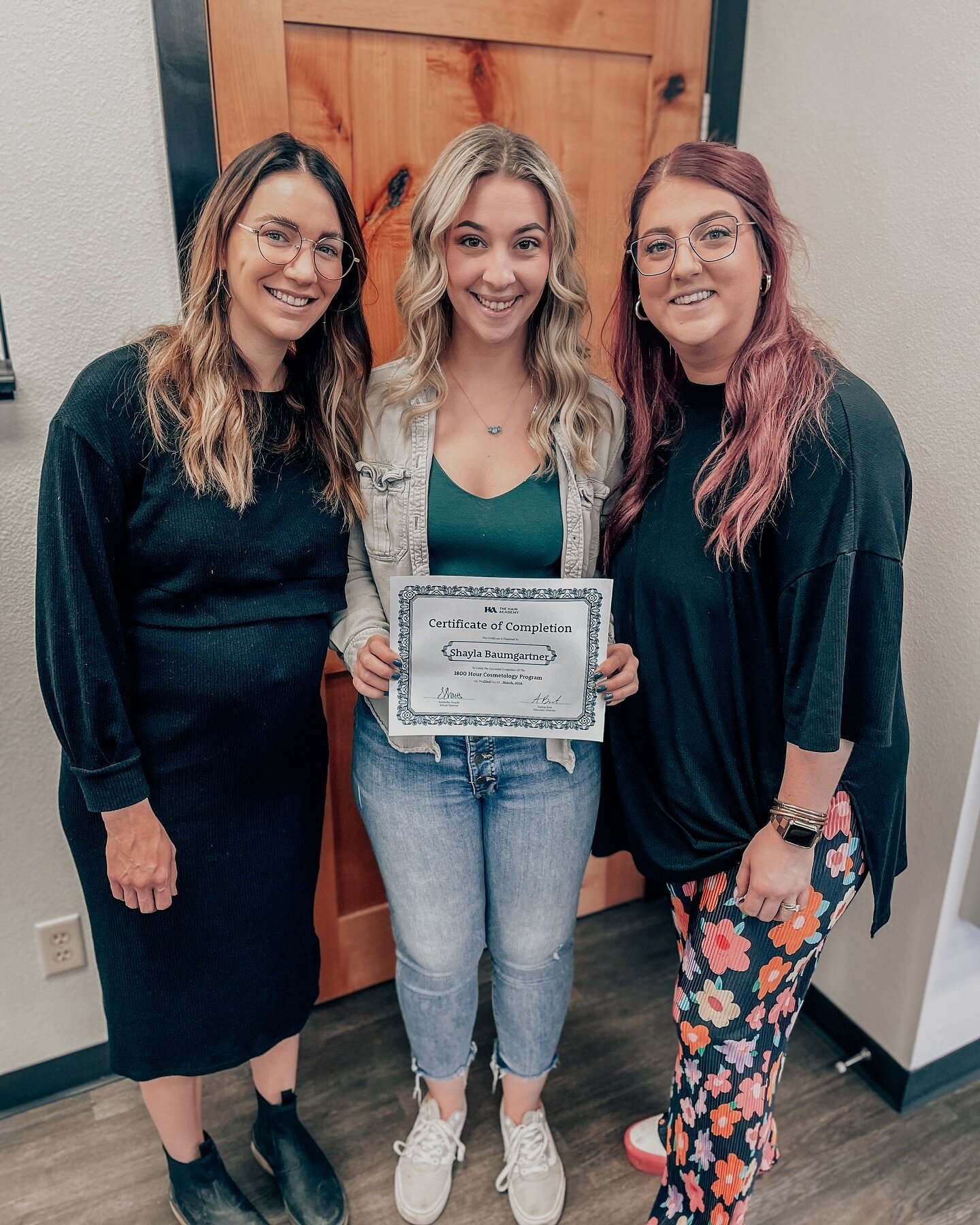 Our girl Shayla graduated from the Hair Academy last week! We are so proud of her and are excited to have her joining our salon team. Her fun personality and attention to detail are going to take her far in this industry 🤍 Catch her in the salon soo