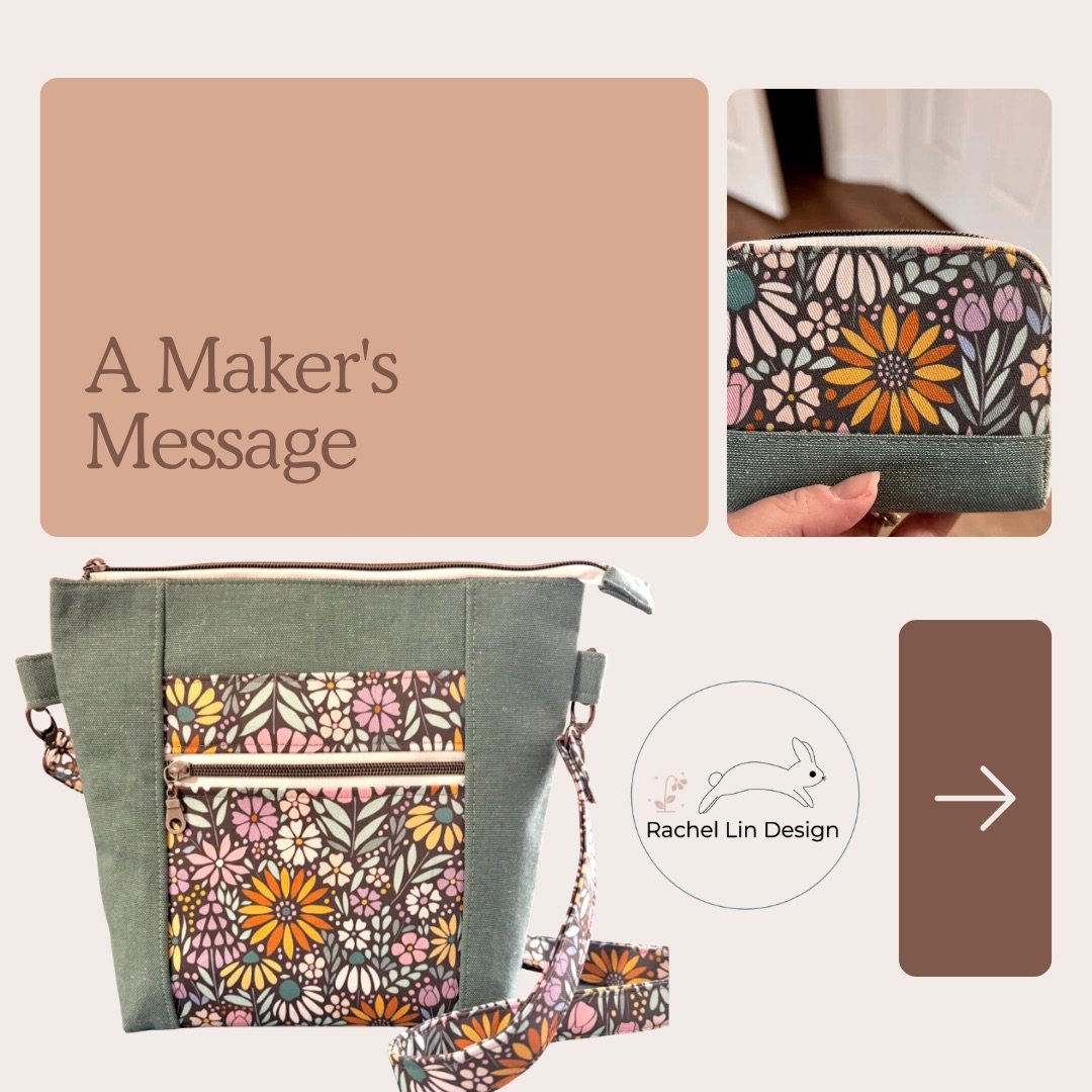 A maker sent me this message a few months ago and I still think about it. 🌸

@simply_danimarie reached out to me with a problem. An elderly gentleman had commissioned her to make a bag for his wife as a Christmas present. He had spent a long time se