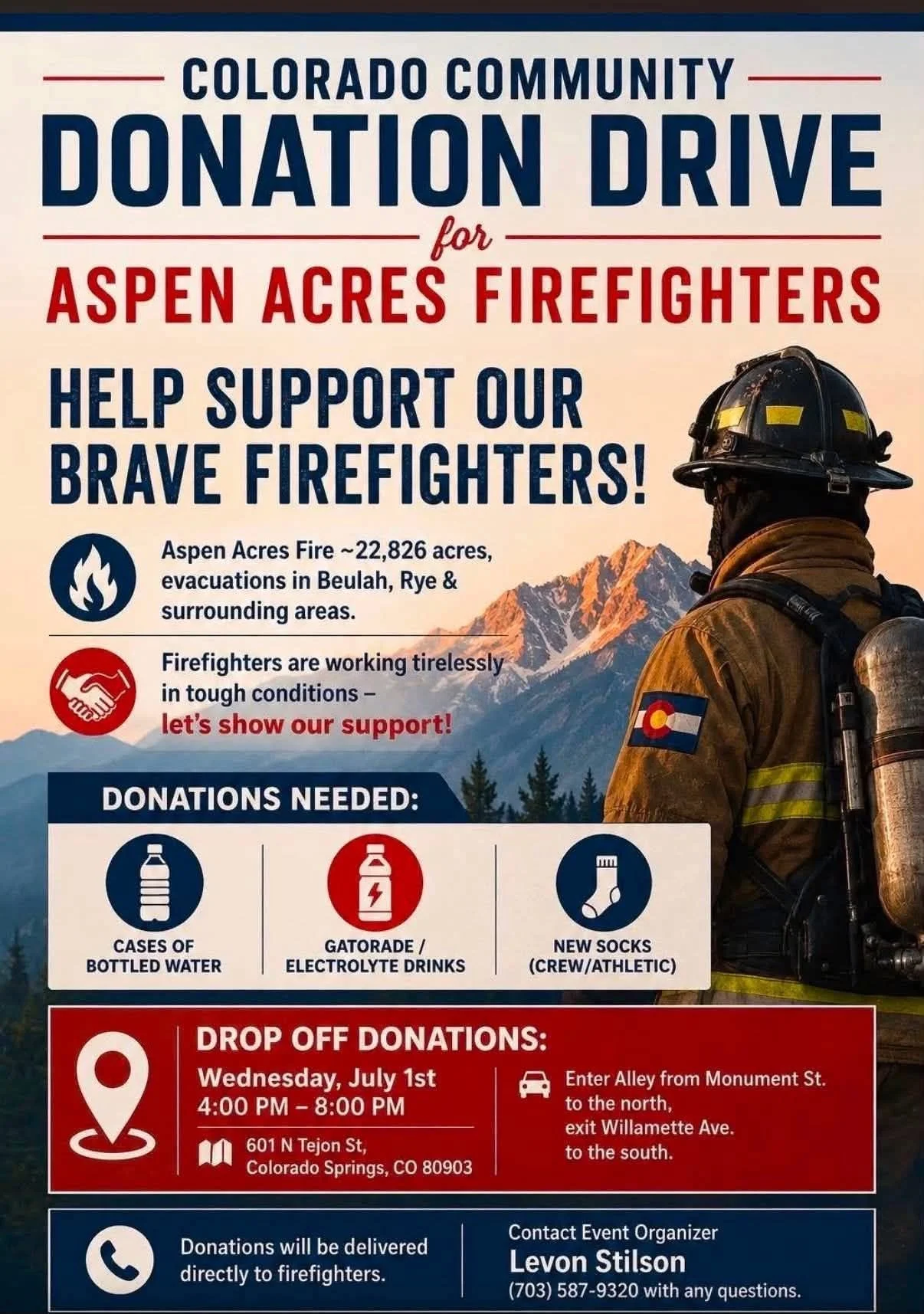 Firefighter's Donation Drive Flyer