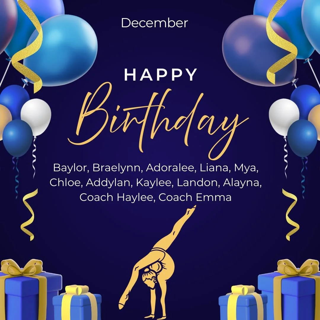 Happy birthday to our December athletes and coaches!