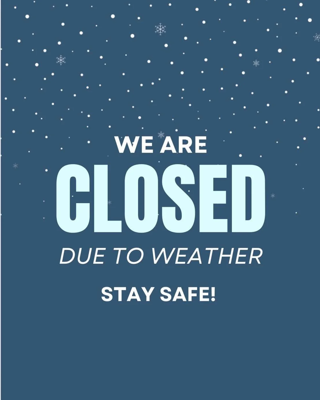 WTTC will be closed tonight! Classes will resume as normal on Thursday!