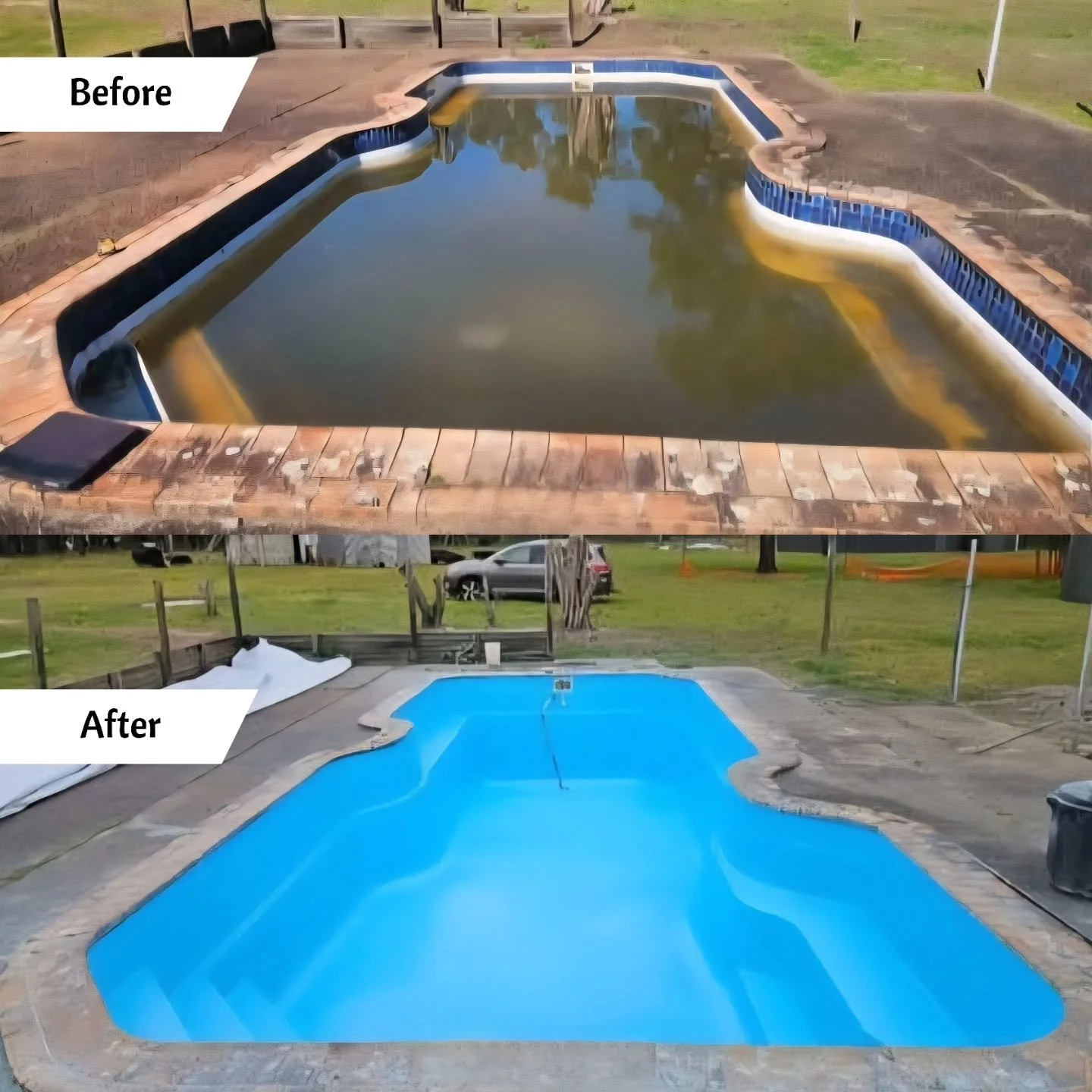 💫 Transformation of a different kind today!
Not your usual pool clean — we’re talking fibreglass magic! ✨
This pool had extensive floor damage from shifting soil and groundwater pressure.
A big shoutout to All Class Fibreglass for the