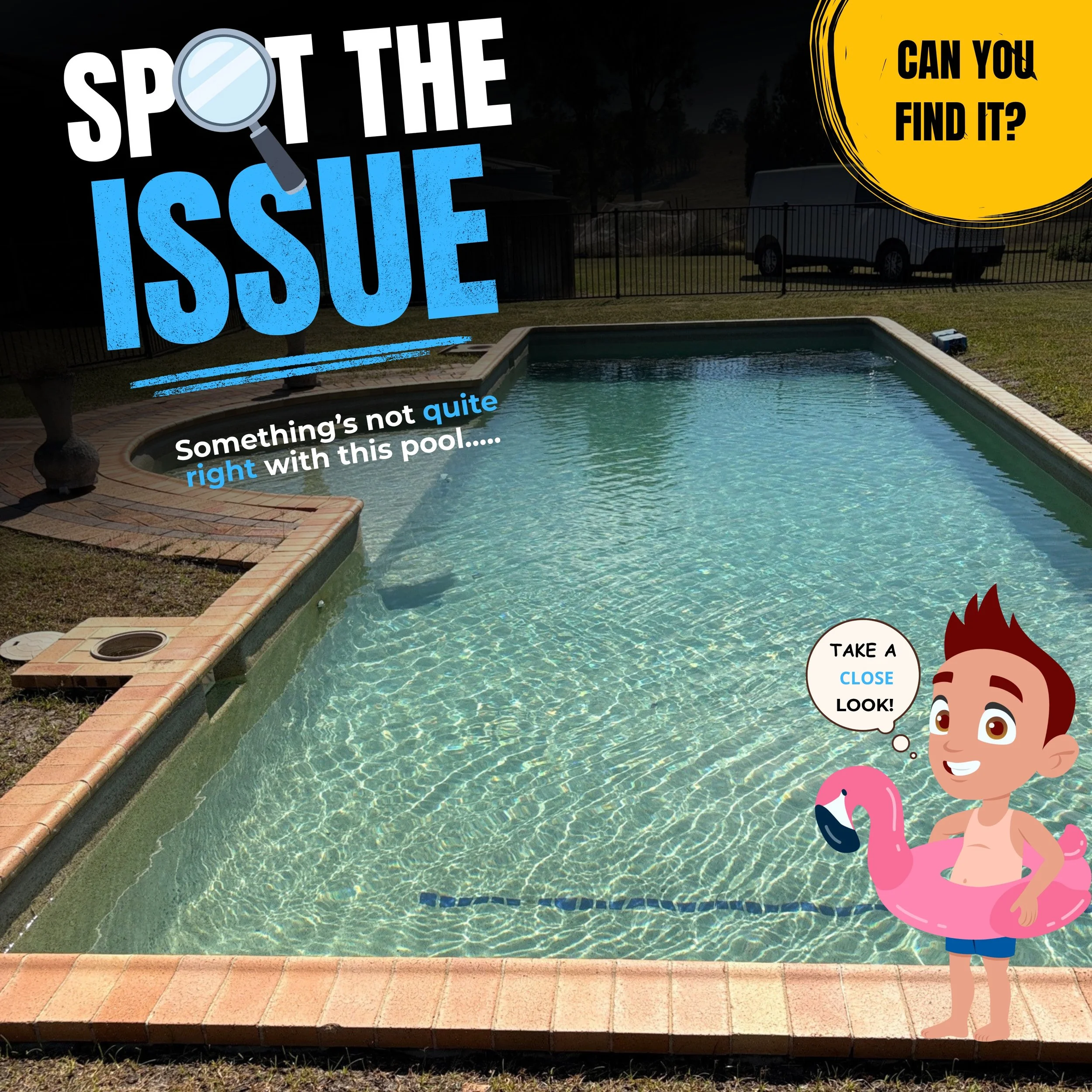 Something&rsquo;s not quite right&hellip; 👀
Can you spot the issue in this pool?
Small problems don&rsquo;t stay small for long.

Not sure what you&rsquo;re looking at? That&rsquo;s what we&rsquo;re here for.
📞 Mick&rsquo;s Pool Care &ndash; Bringi