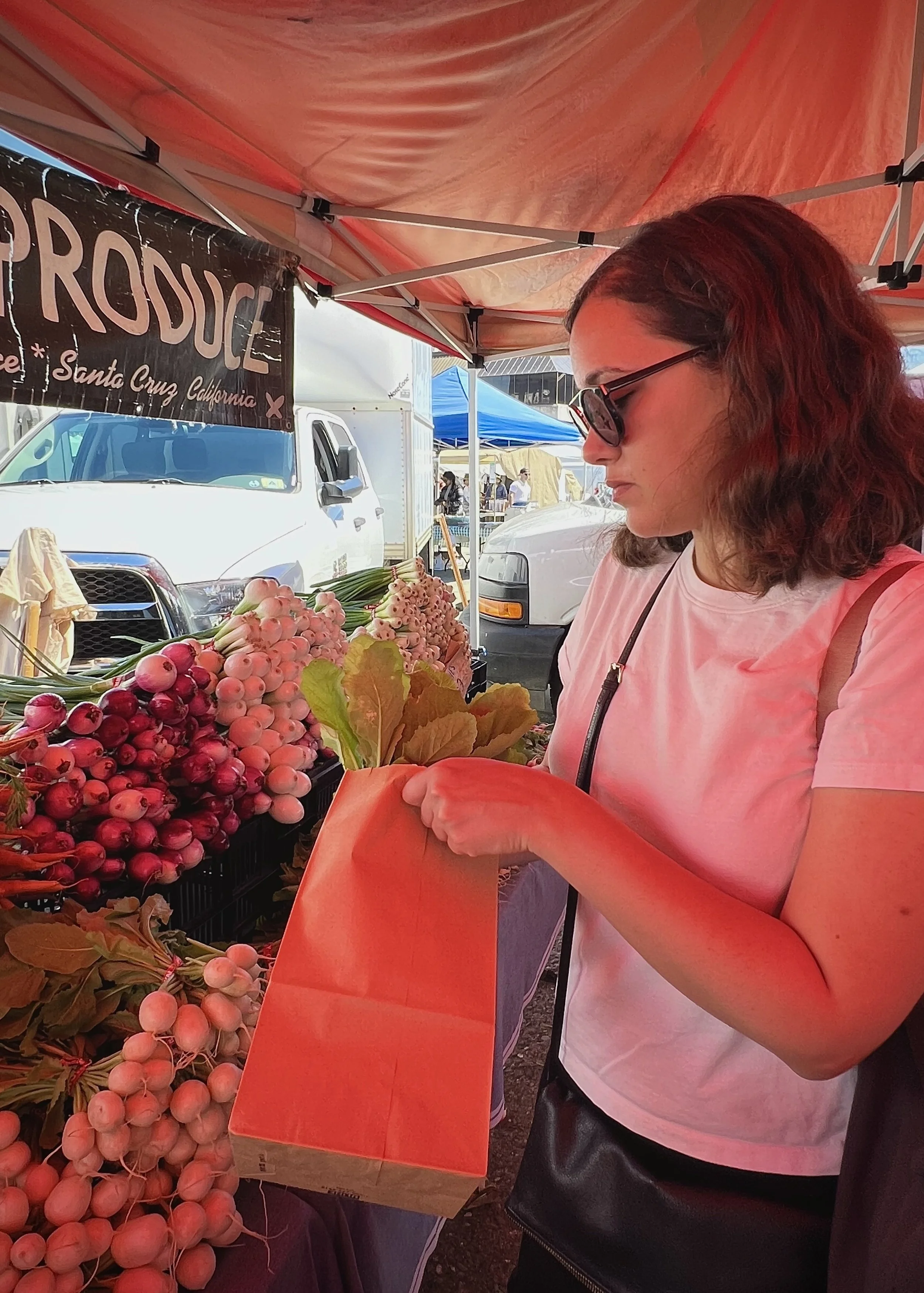Adriana Ciccone shopping for produce in San Francisco