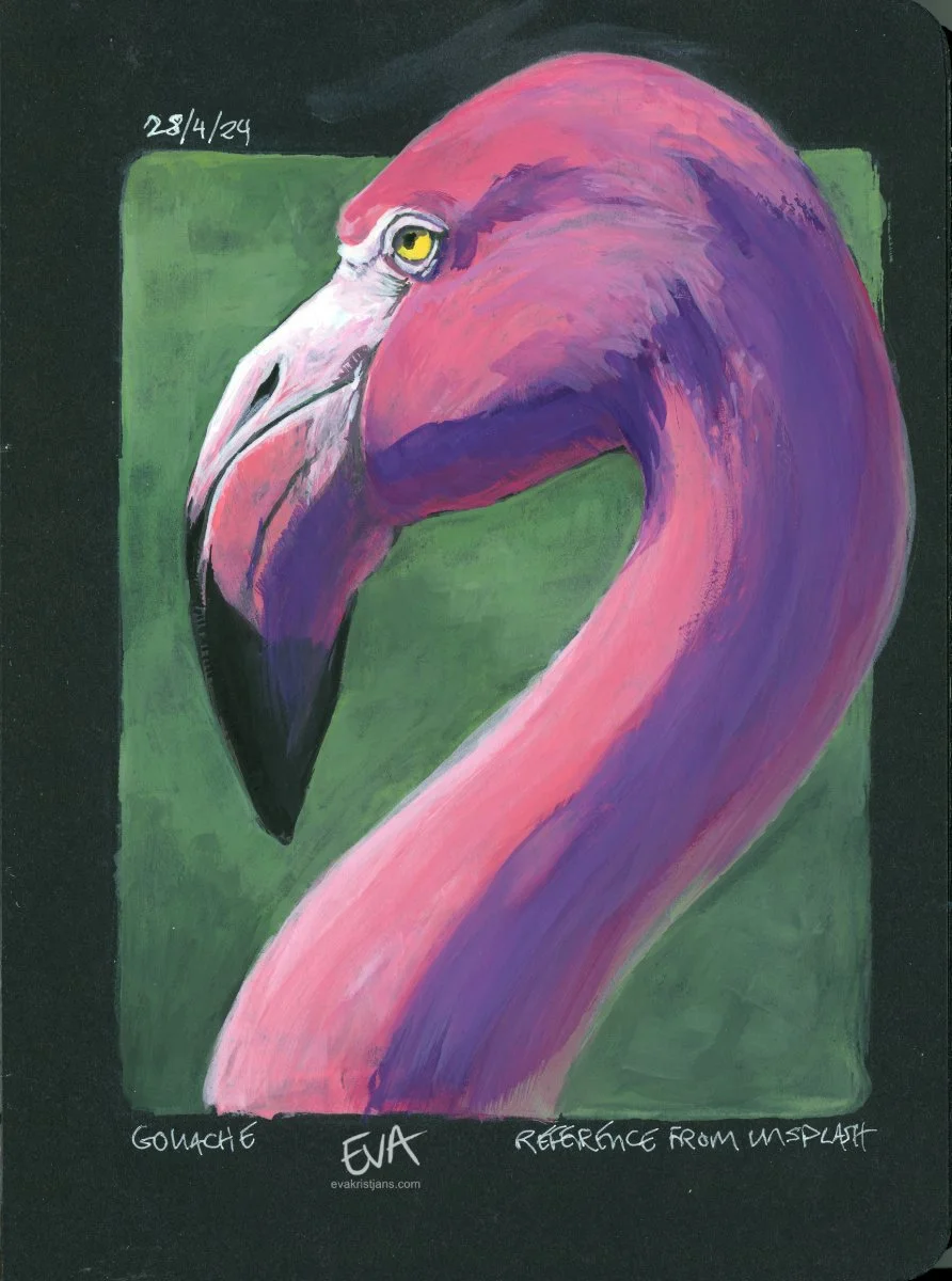 Gouache - Flamingo