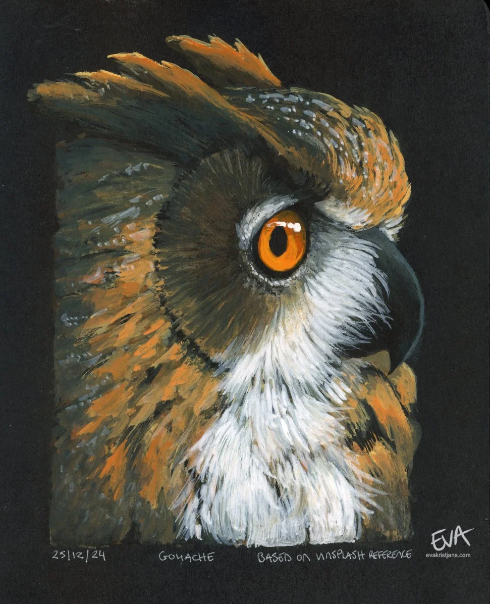 Gouache - Owl