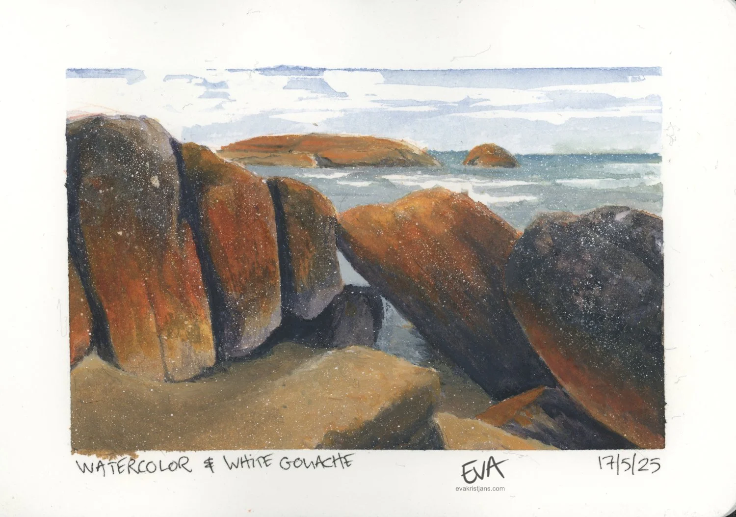Watercolor - Wineglass Bay, Tasmania