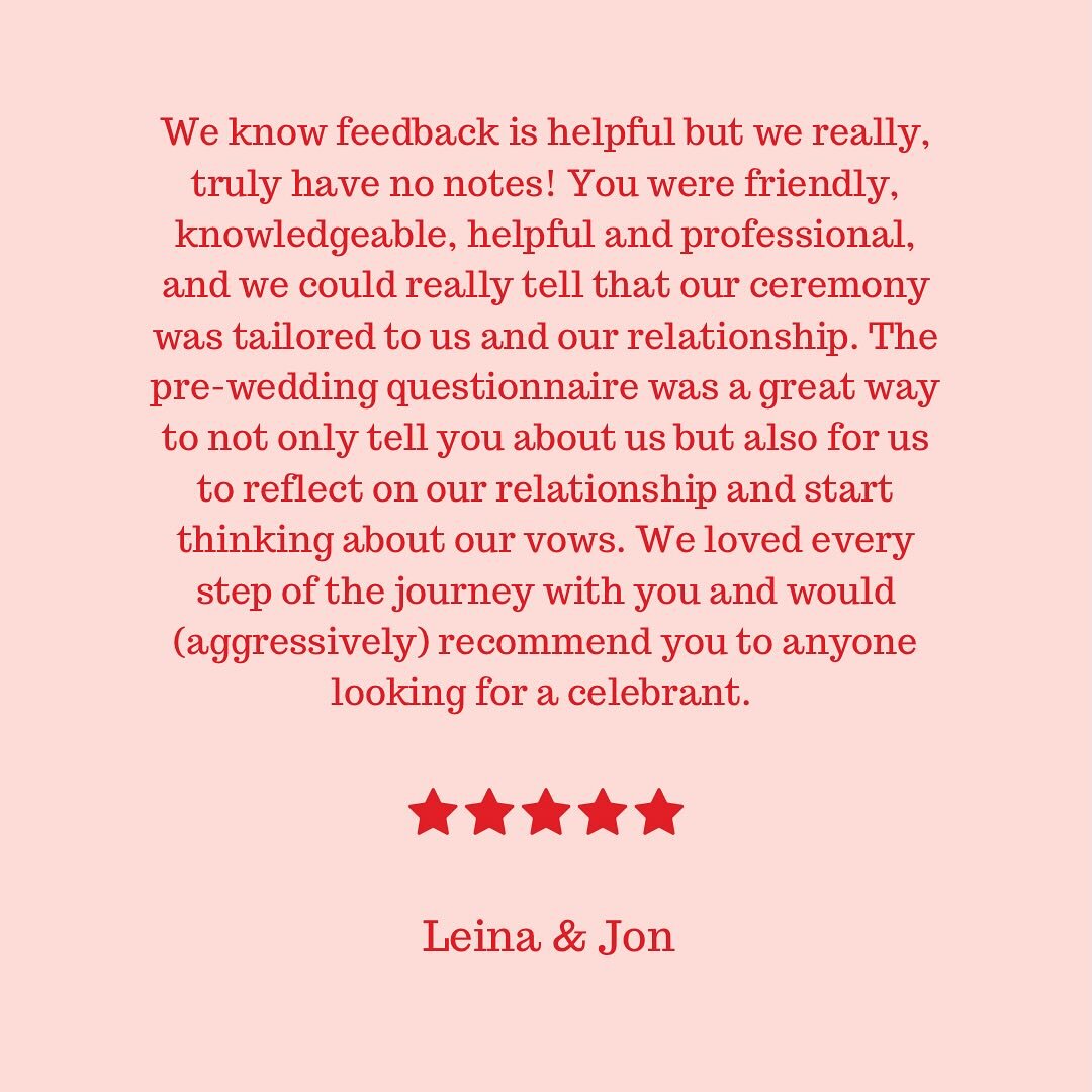 The best recommendation is an aggressive kind!! Talk about the loveliest end to my week reading this feedback from Leina &amp; Jon! Nothing better as a vendor than feeling totally on the same page as your couples, what a joy! 🕺🏼🪩✨🫶🏻🤍🥂