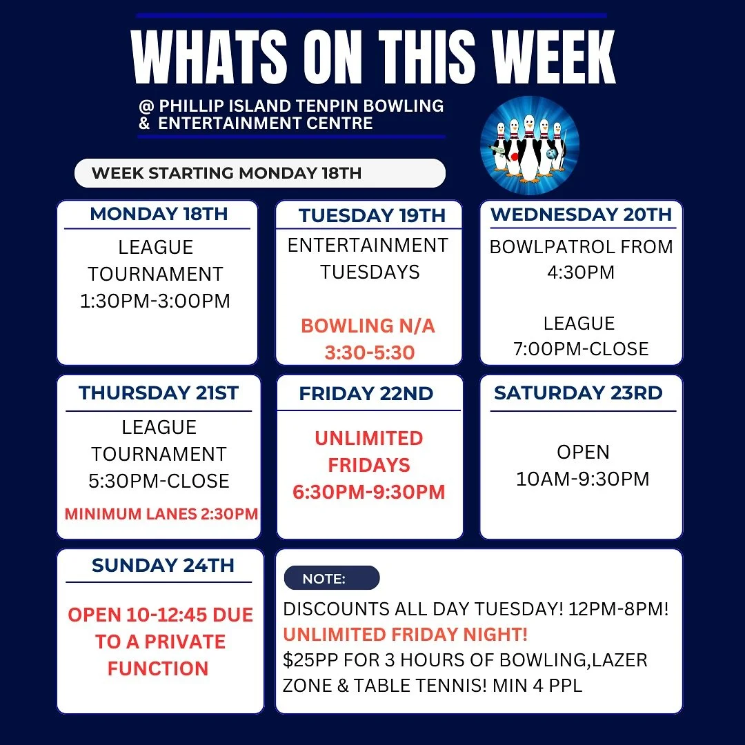 🎳 Another fun week ahead at Pi Tenpin! Whether you&rsquo;re here for the strikes, the snacks, or just a good time with friends, we&rsquo;ve got something for everyone. See you on the lanes! 🎉👊 #PiTenpin #BowlingNights #GoodTimes