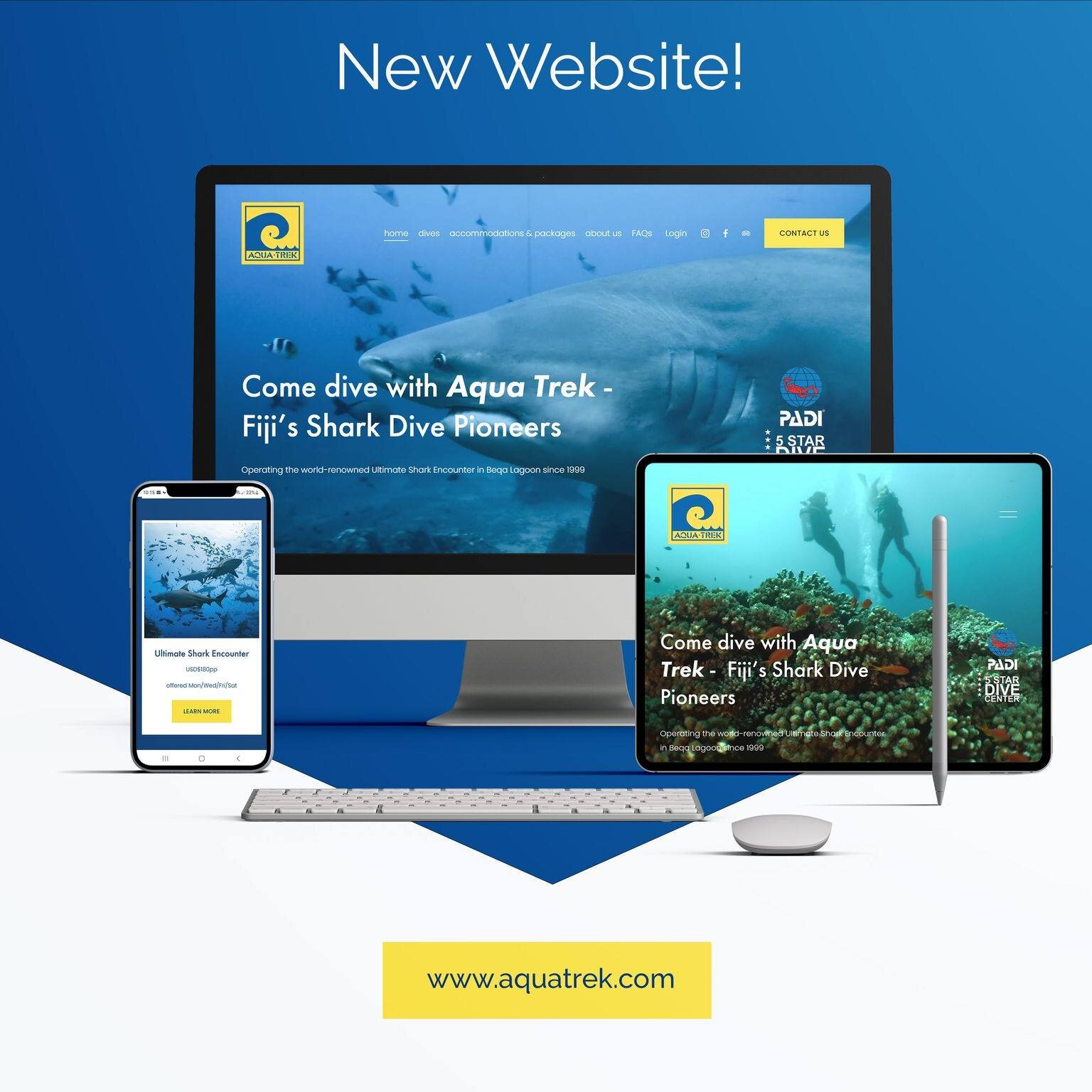 Check out our amazing brand-new &amp; improved Aqua-Trek Beqa website! www.aquatrek.com (link in bio)

Find dive schedules &amp; rates, accommodation &amp; dive packages, meet the team and find out more about our mission and shark conservation progra