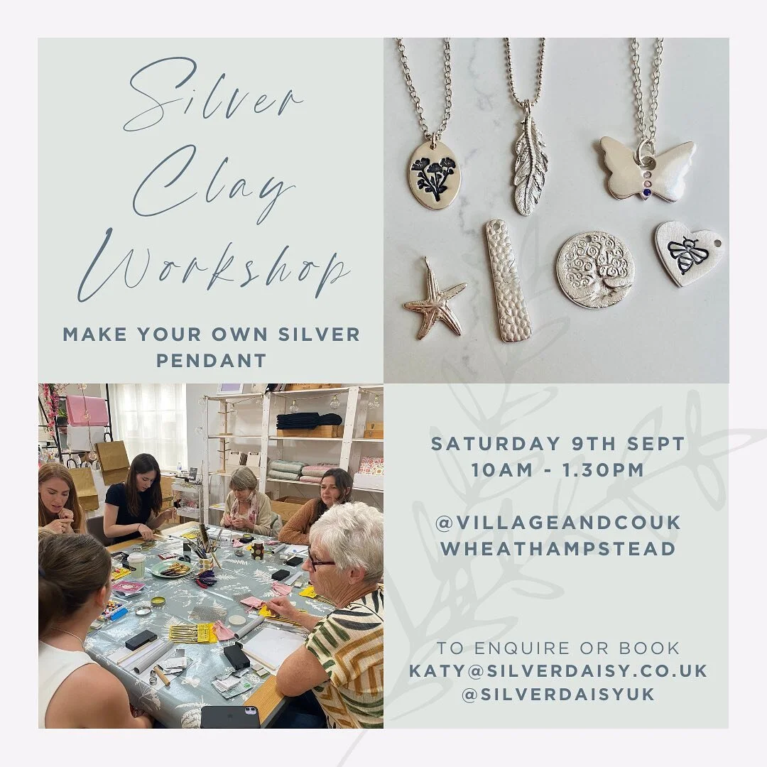 There are still spaces available on our silver clay pendant workshop. Join us for a fun and informative session where you will take home your own handmade silver necklace. Please PM me or email if you have any questions or would like to know more. #w