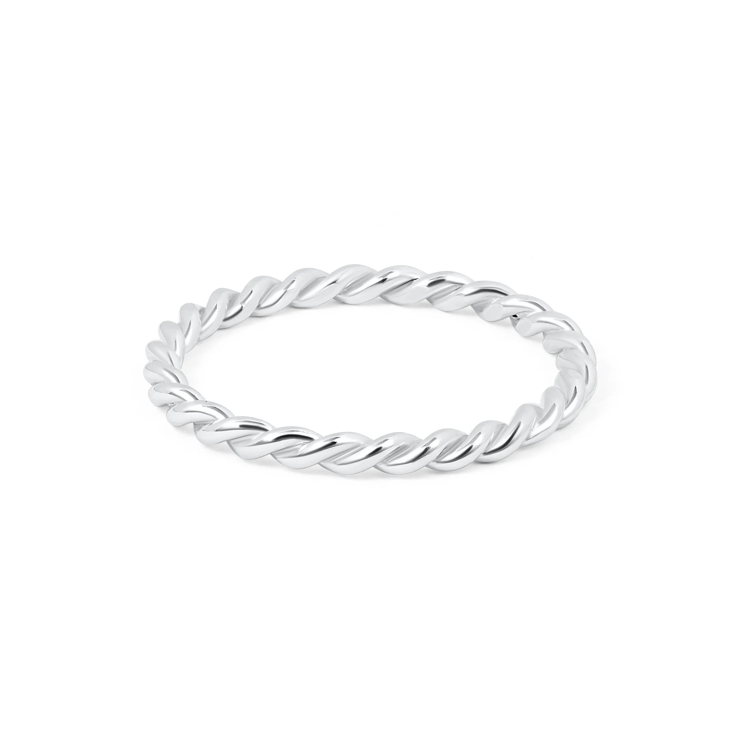 Silver Twisted Stacking Ring