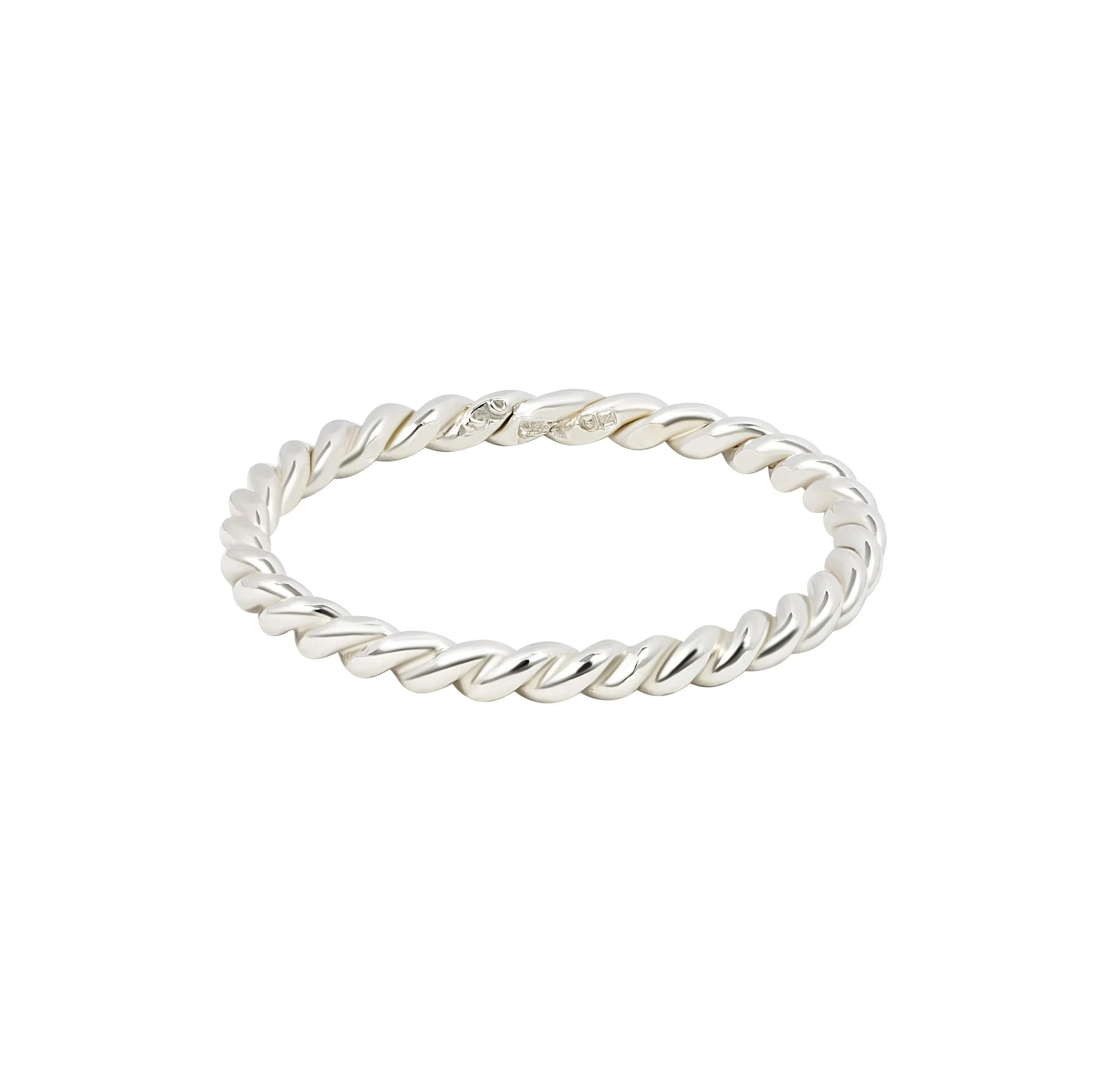 9ct White Gold Twisted Stacking Ring