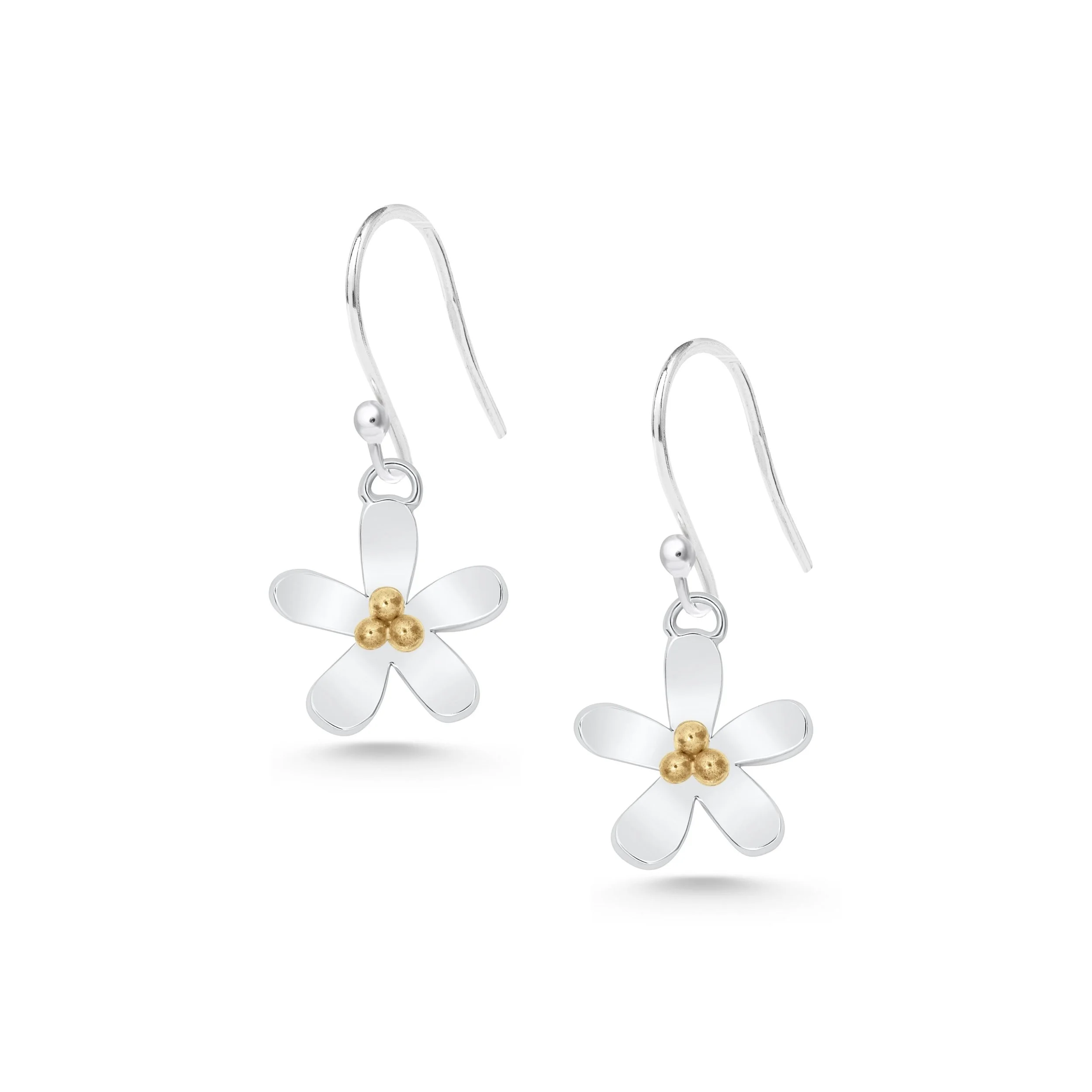 Silver Daisy Dangle Earrings