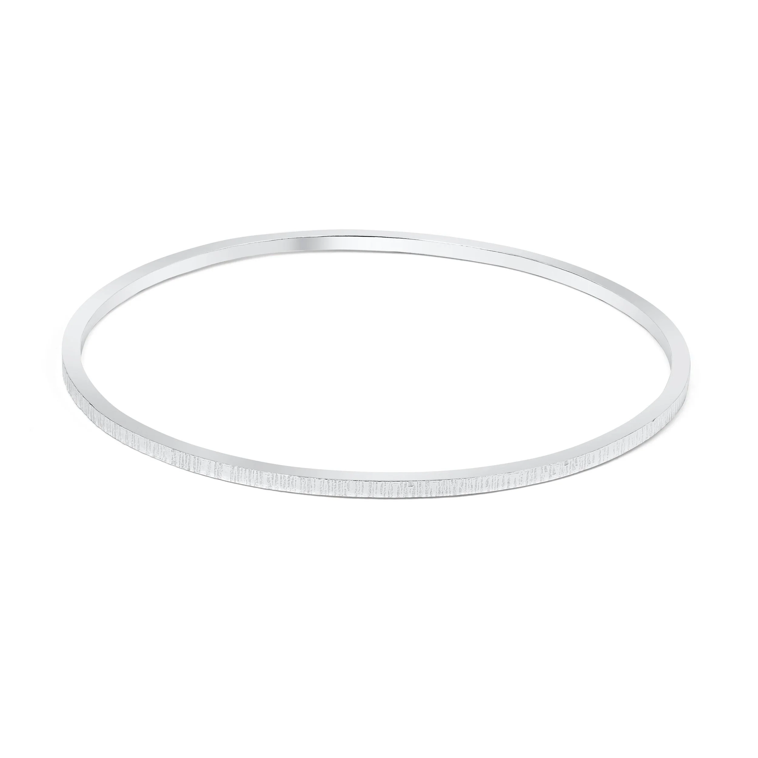 Silver Lines Hammered Bangle