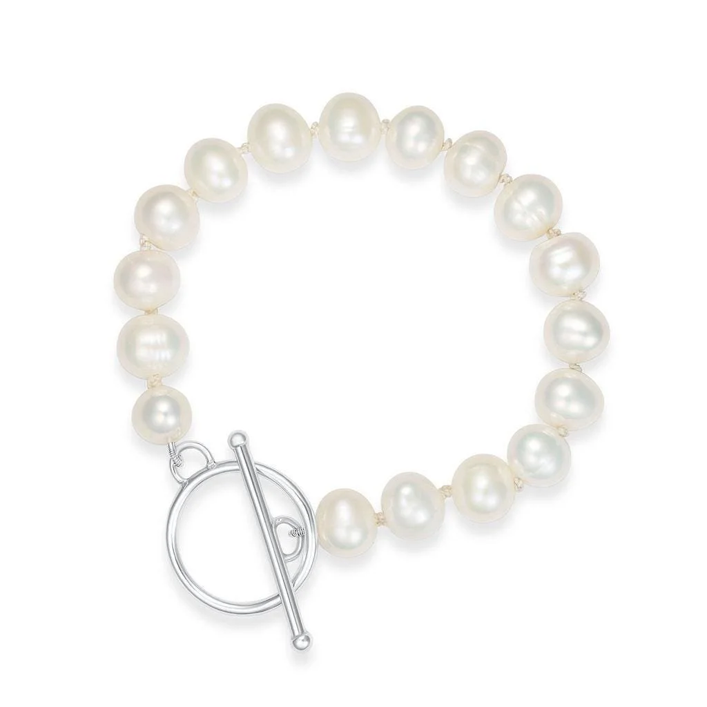 Ivory Pearl & Silver Toggle Bracelet