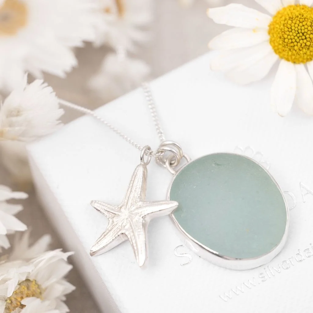 Still one of my best sellers! 💕✨🐚🌊

This little beauty keeps stealing hearts 💙

My handmade seaglass &amp; silver starfish charm pendant has always been one of my best-sellers &mdash; and I totally get why. Each piece of seaglass is naturally tum