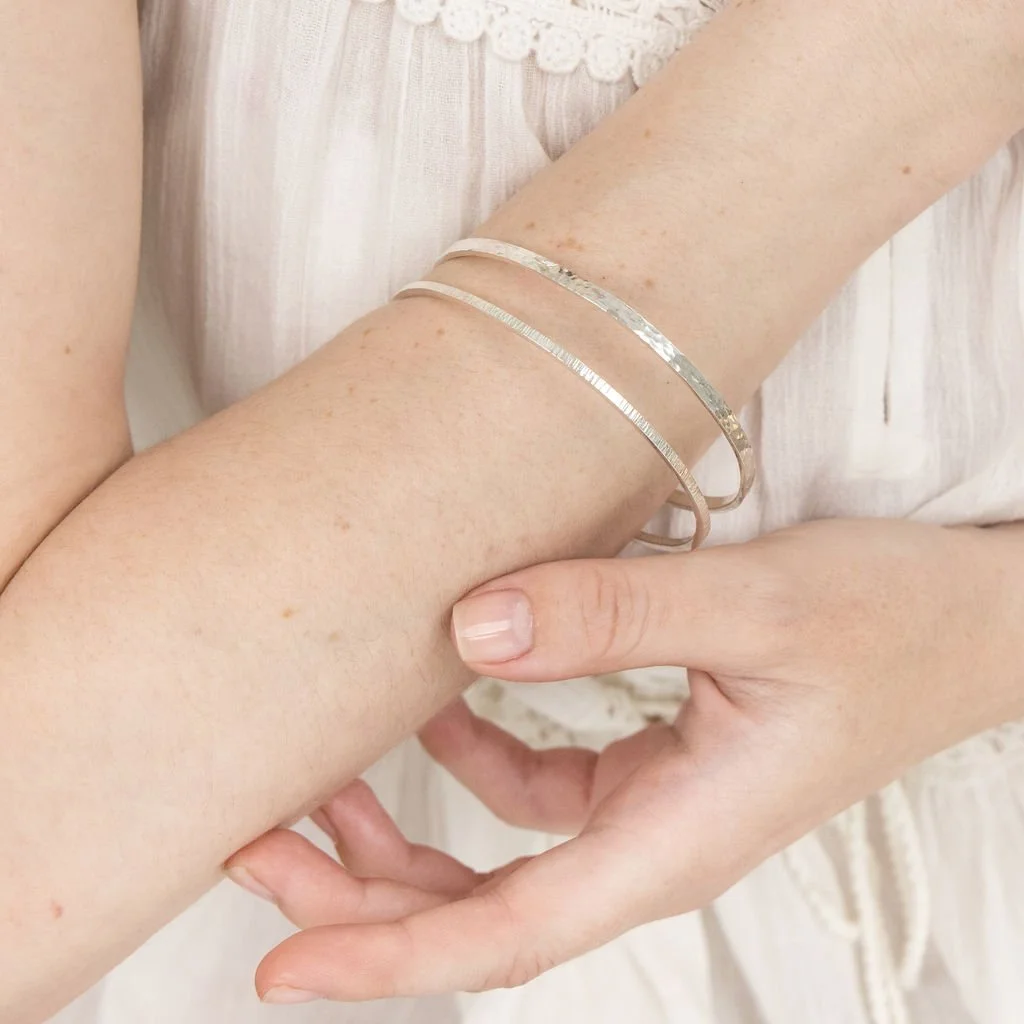Love a bangle stack? 💝

I love to create stackable 9ct gold and sterling silver bangles that can be mixed and matched, or equally worn alone.

All are handcrafted from solid silver or solid gold, no plating or gold fill, and can be made in a number 