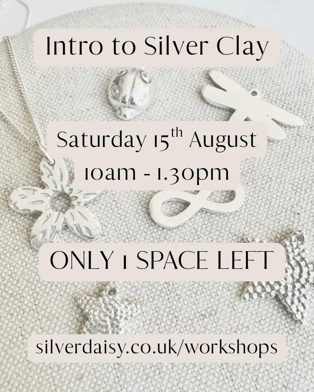 See what&rsquo;s on at the Silver Daisy Jewellery Studio over the next few months. All being held at our brand new purpose equipped studio in the heart of St Albans city.

We&rsquo;ve got lots of jewellery making workshops on offer for both beginners