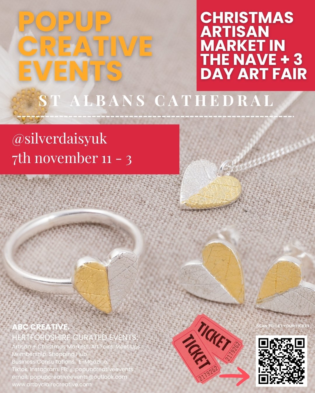 Following huge popularity in 2025 the St Albans Cathedral Christmas Artisan Market returns on Saturday 7th November 2026.

Of course @silverdaisyuk will be there and looking forward to welcoming you all to our stall of handmade silver jewellery. You 