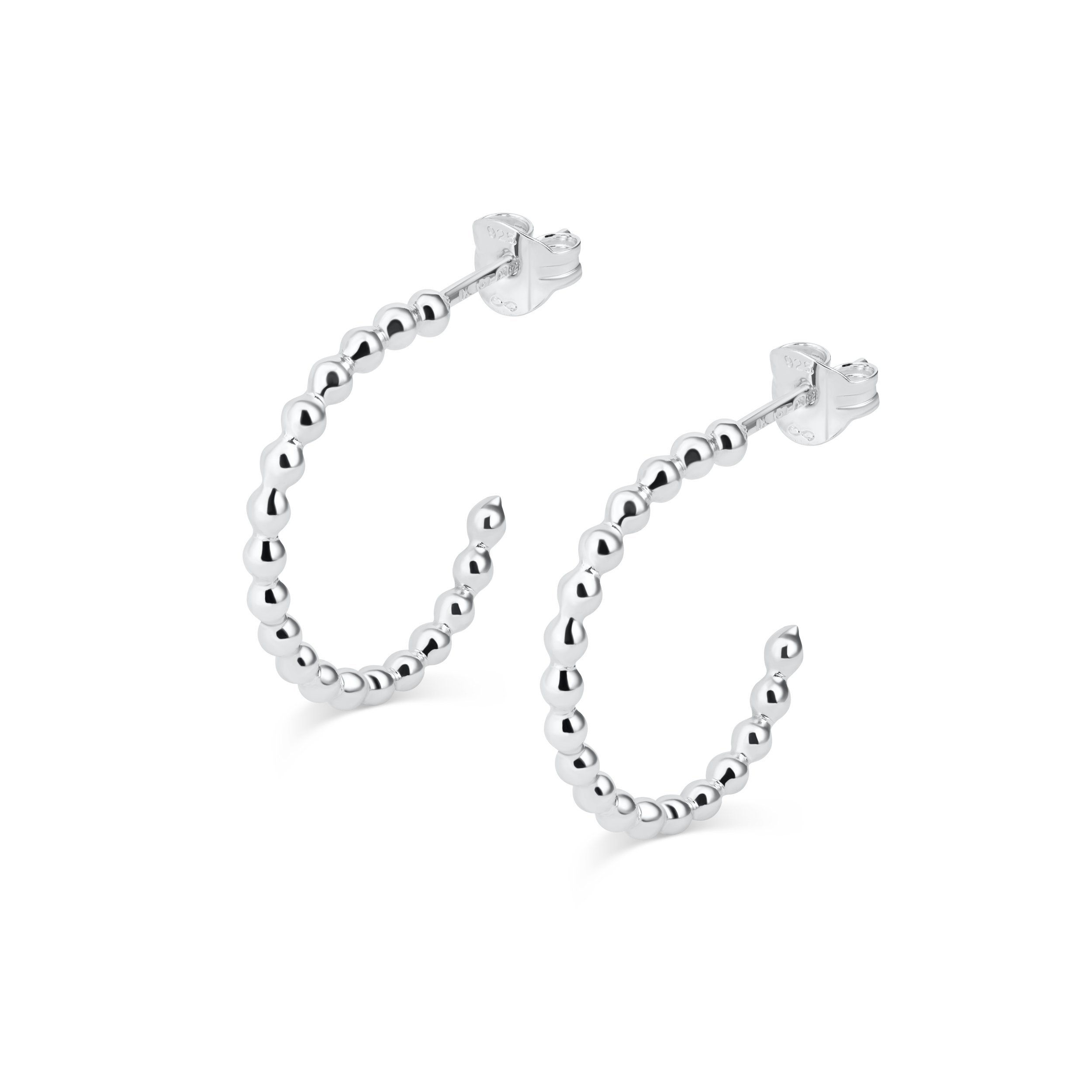 Silver Bobble Hoop Earrings