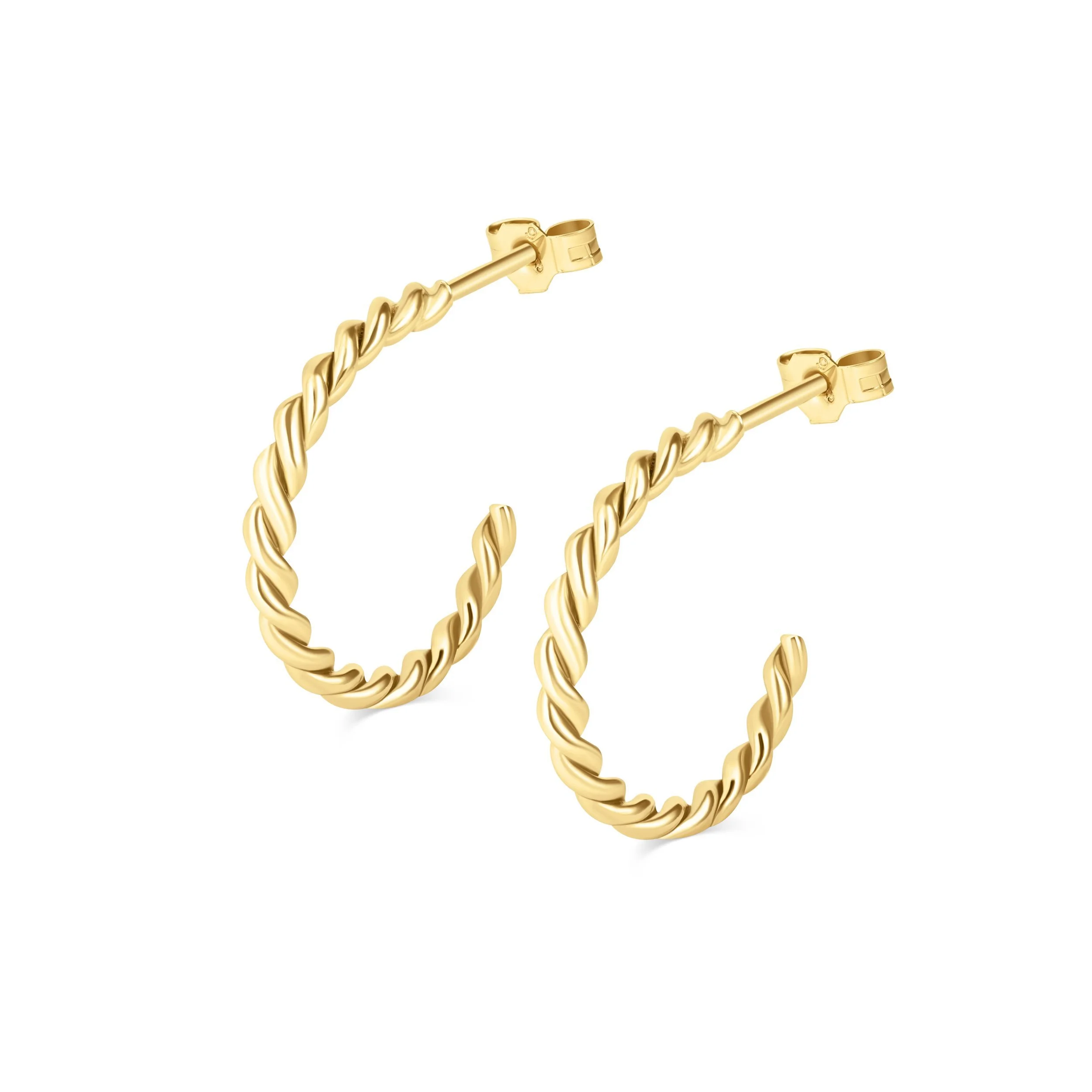 9ct Yellow Gold Twisted Hoop Earrings
