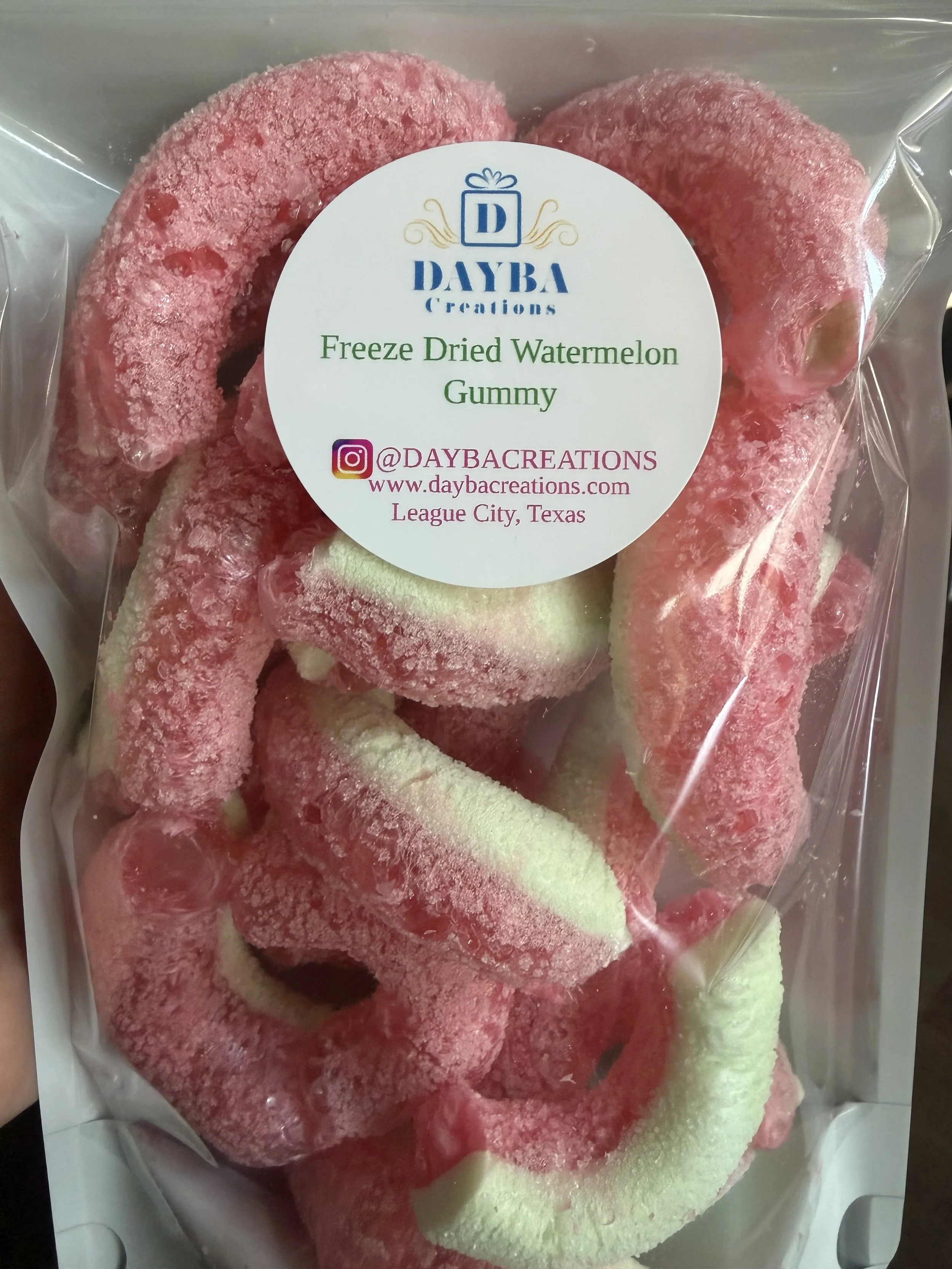 Freeze dried watermelon rings