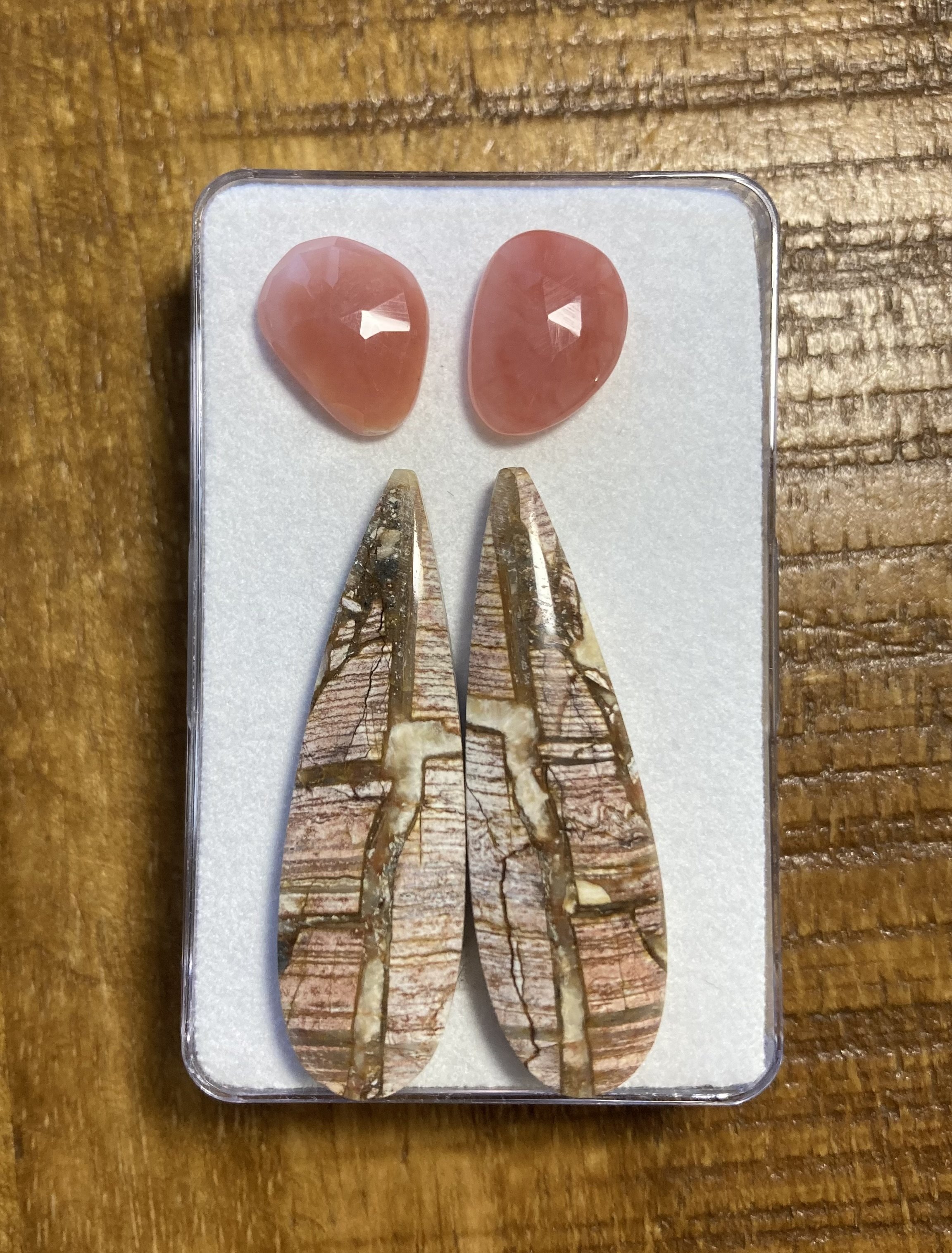 Roze Peruaanse Opaal en Brecciated Jaspis