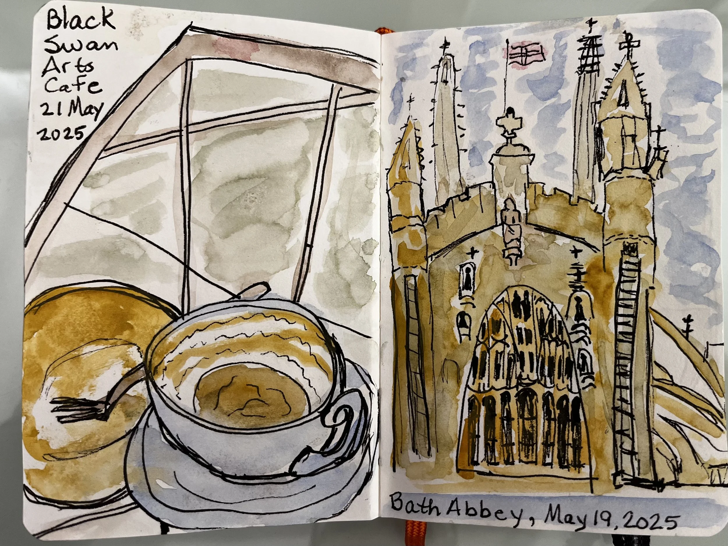 Black Swan Cafe and Bath Abbey, UK