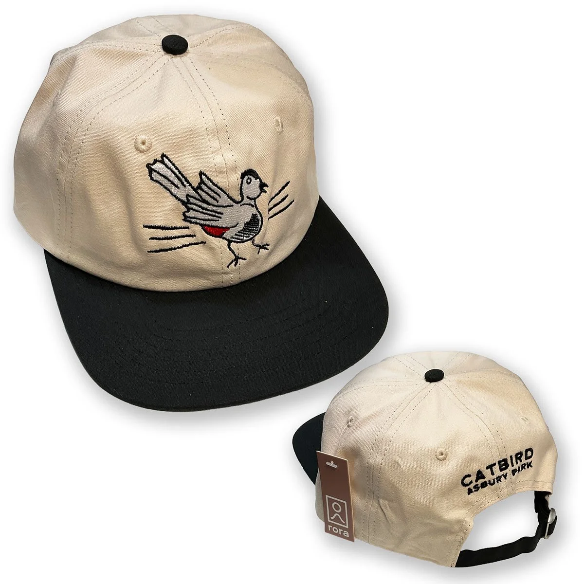 The Mocking Bar Baseball Cap - Cream with Black Bill