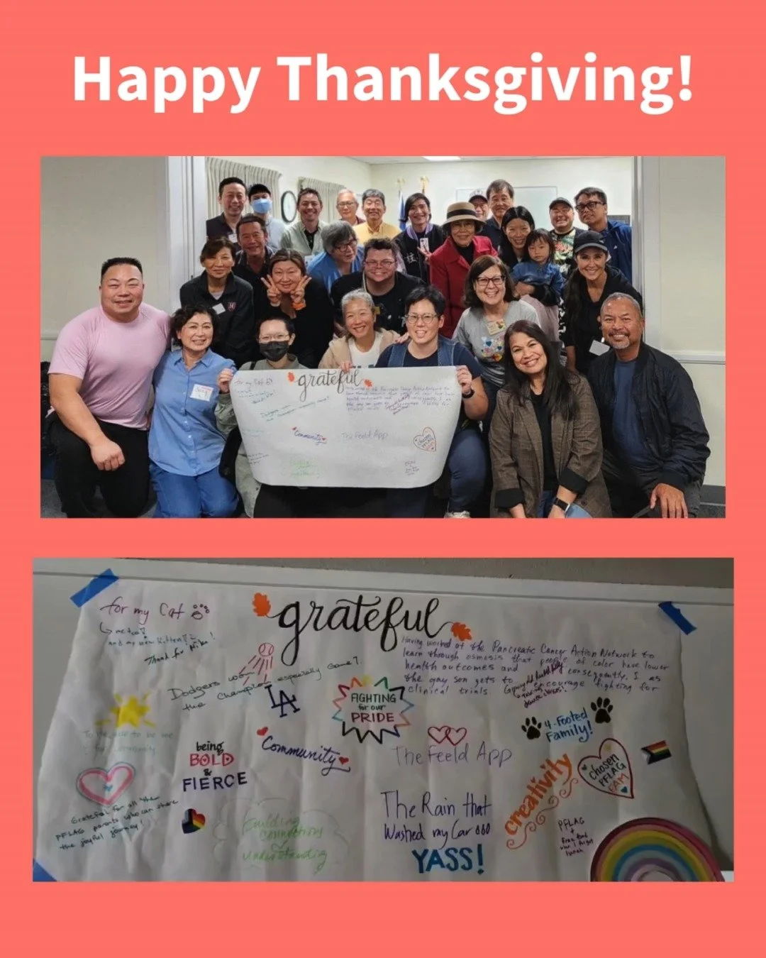 Happy Thanksgiving! May our gathering reflect gratitude, solidarity, and a commitment to justice. 

#pflag #pflagproud #leadingwithlove