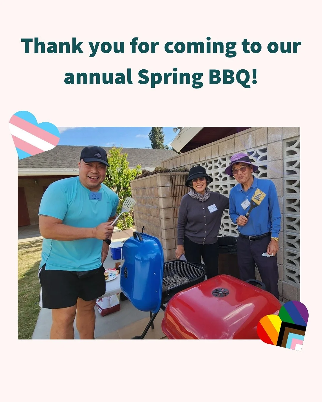 Thank you all for coming out to our annual Spring BBQ! We had such a great turnout.  And of course a huge thank you to John, Wai, Min-sook, and Sung for cooking for us.  We hope to see you all next year!

#pflag #leadingwithlove #pflagproud