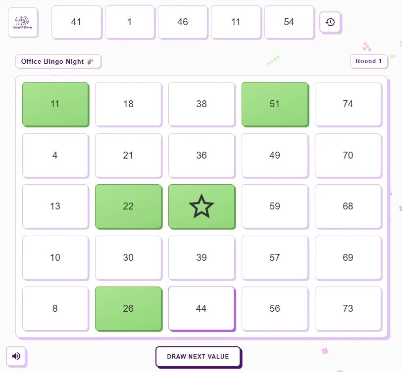 Online Bingo game with Classic theme and colorful Retro appearance