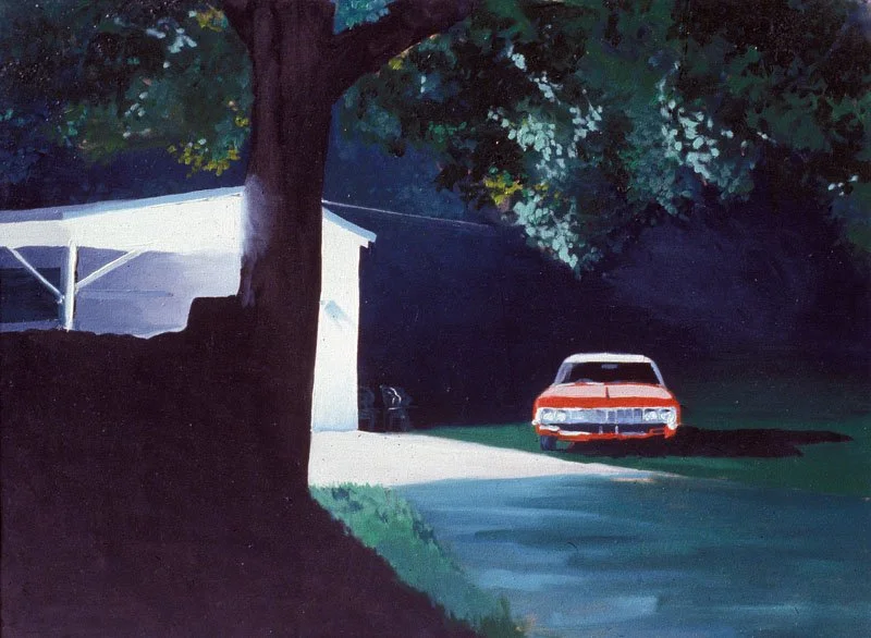 Nightscape No. 11, Carter's Red Car / Oil on Canvas, 40" x 30" / Private Collection