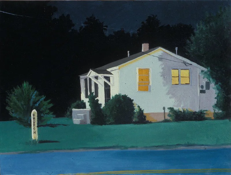 Nightscape No. 9, Church Street / Oil on canvas, 40" x 30" / Private Collection