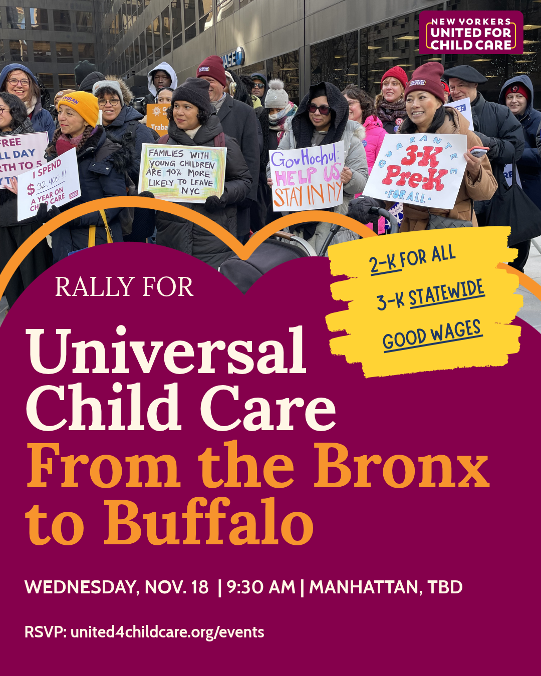 RALLY: Universal Child Care From the Bronx to Buffalo
